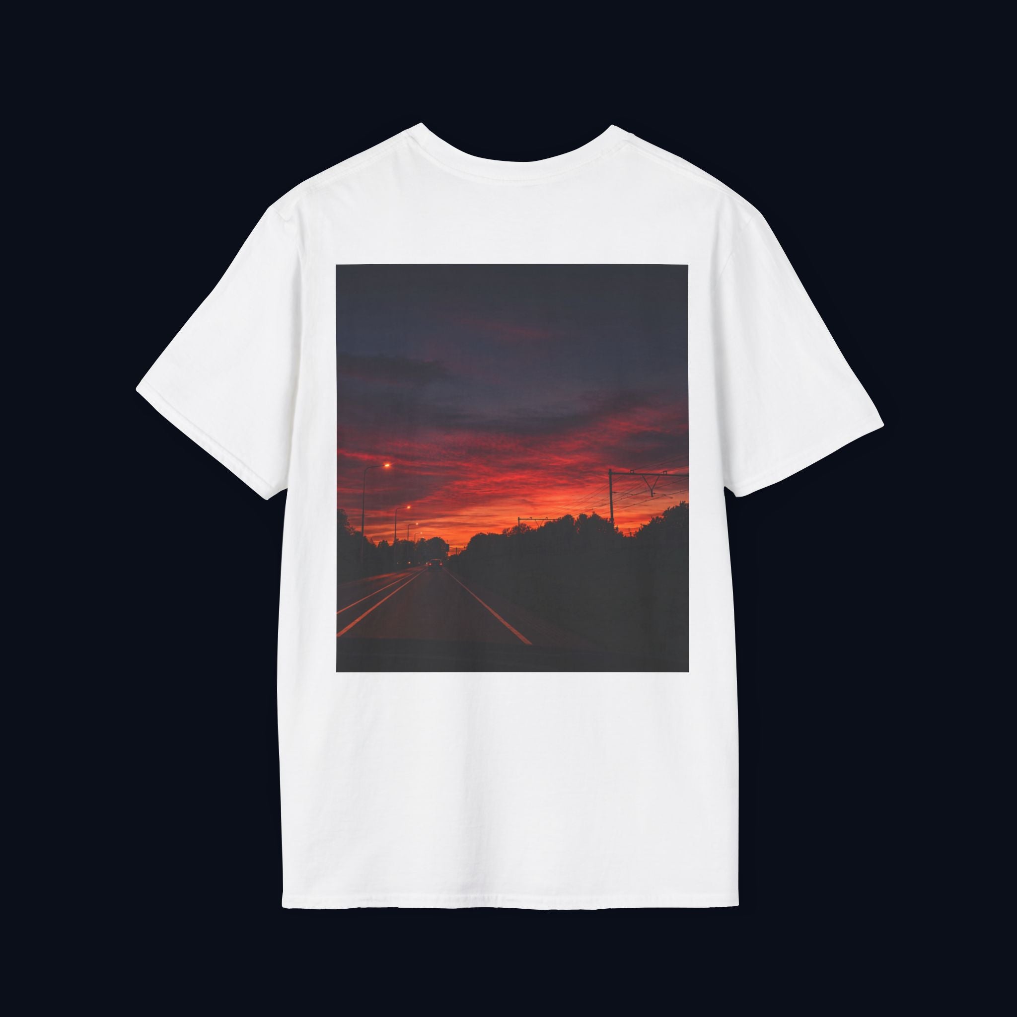 the long way home back print t-shirt — nostalgic minimalist streetwear