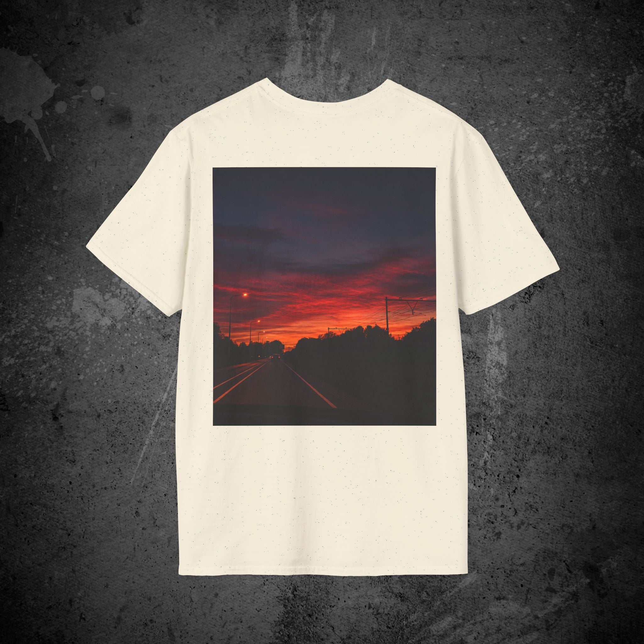 the long way home back print t-shirt — nostalgic minimalist streetwear