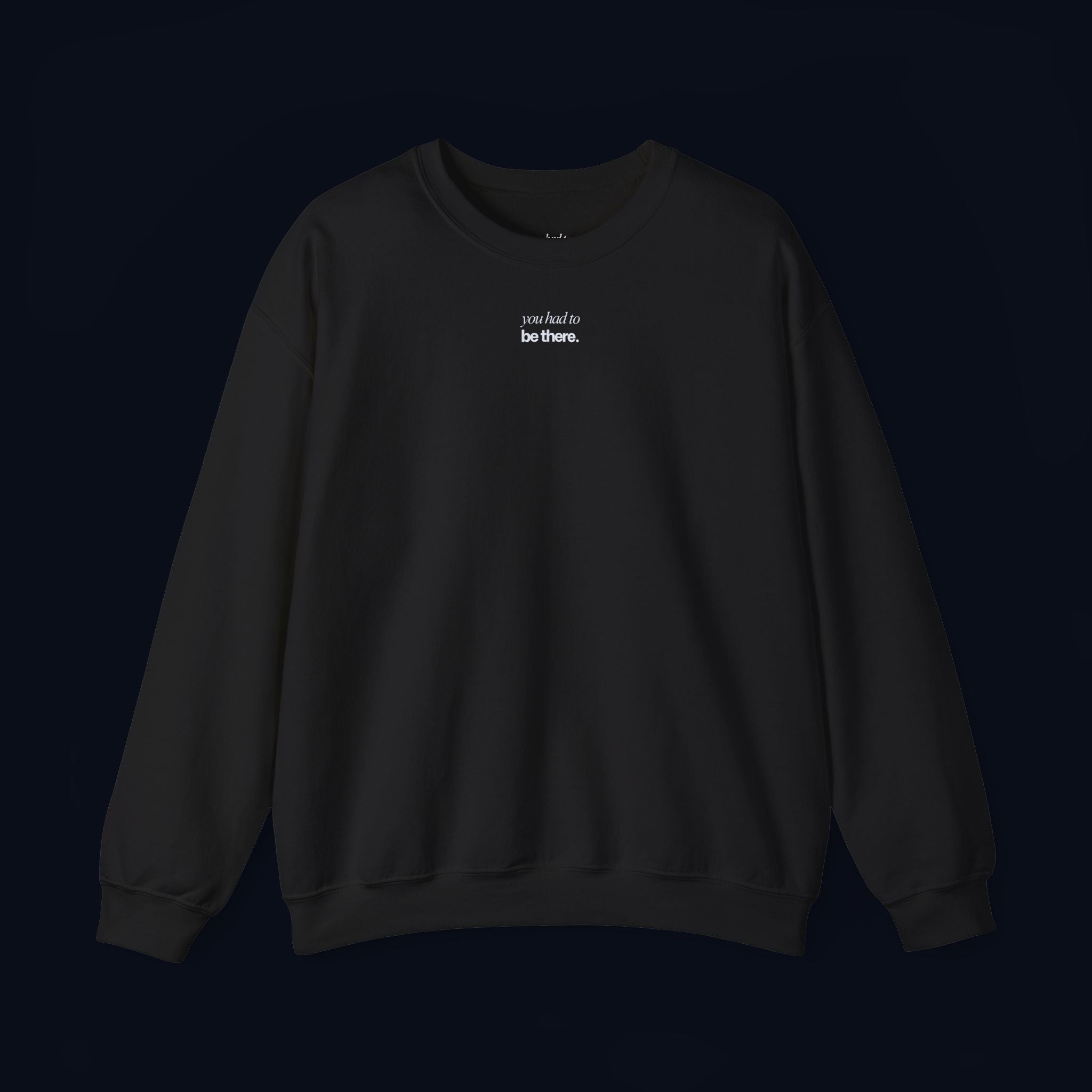 midnight cheers back print crewneck sweatshirt — nostalgic minimalist streetwear