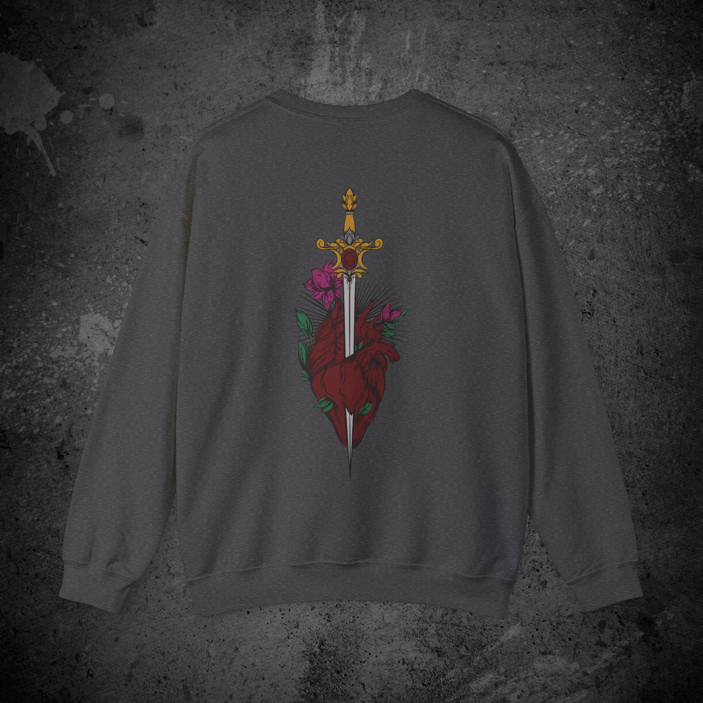 last goodbye back print crewneck sweatshirt — nostalgic minimalist streetwear