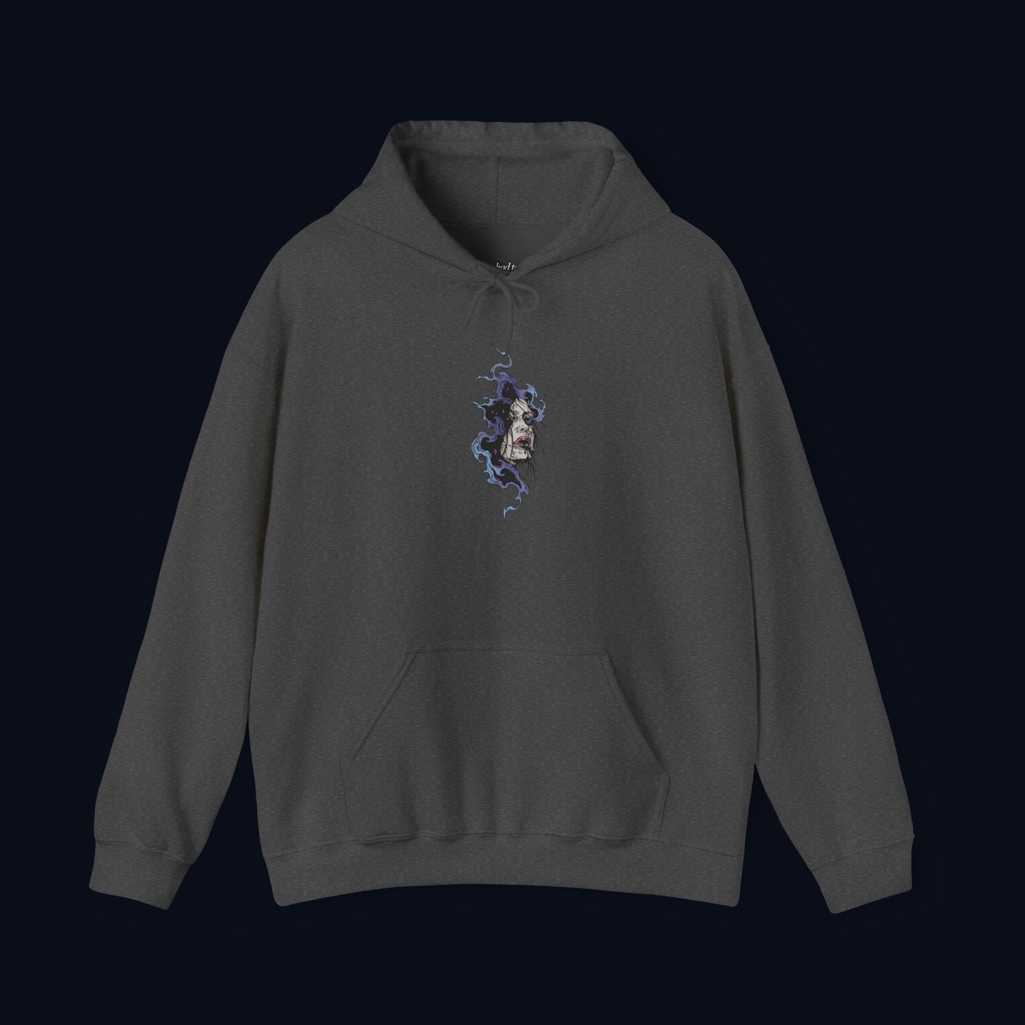 haunted portrait printed hoodie — nostalgic minimalist streetwear
