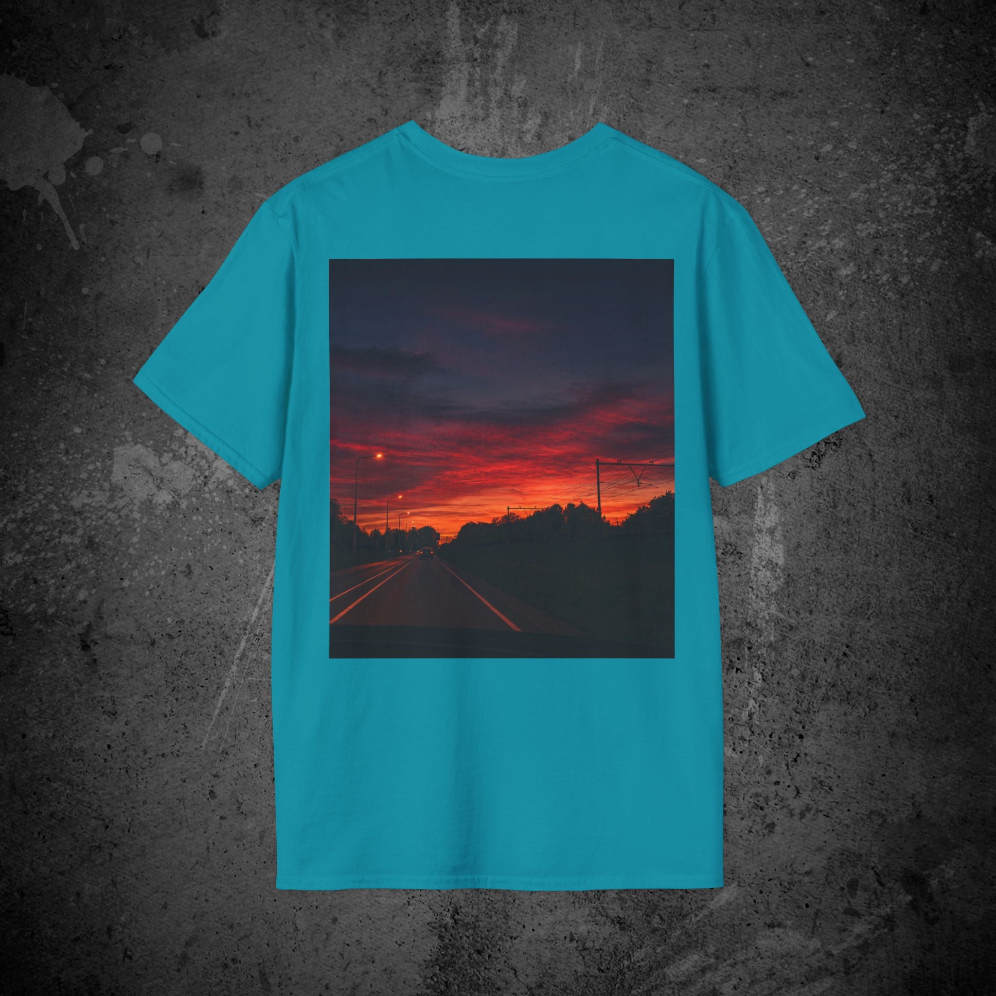 the long way home back print t-shirt — nostalgic minimalist streetwear