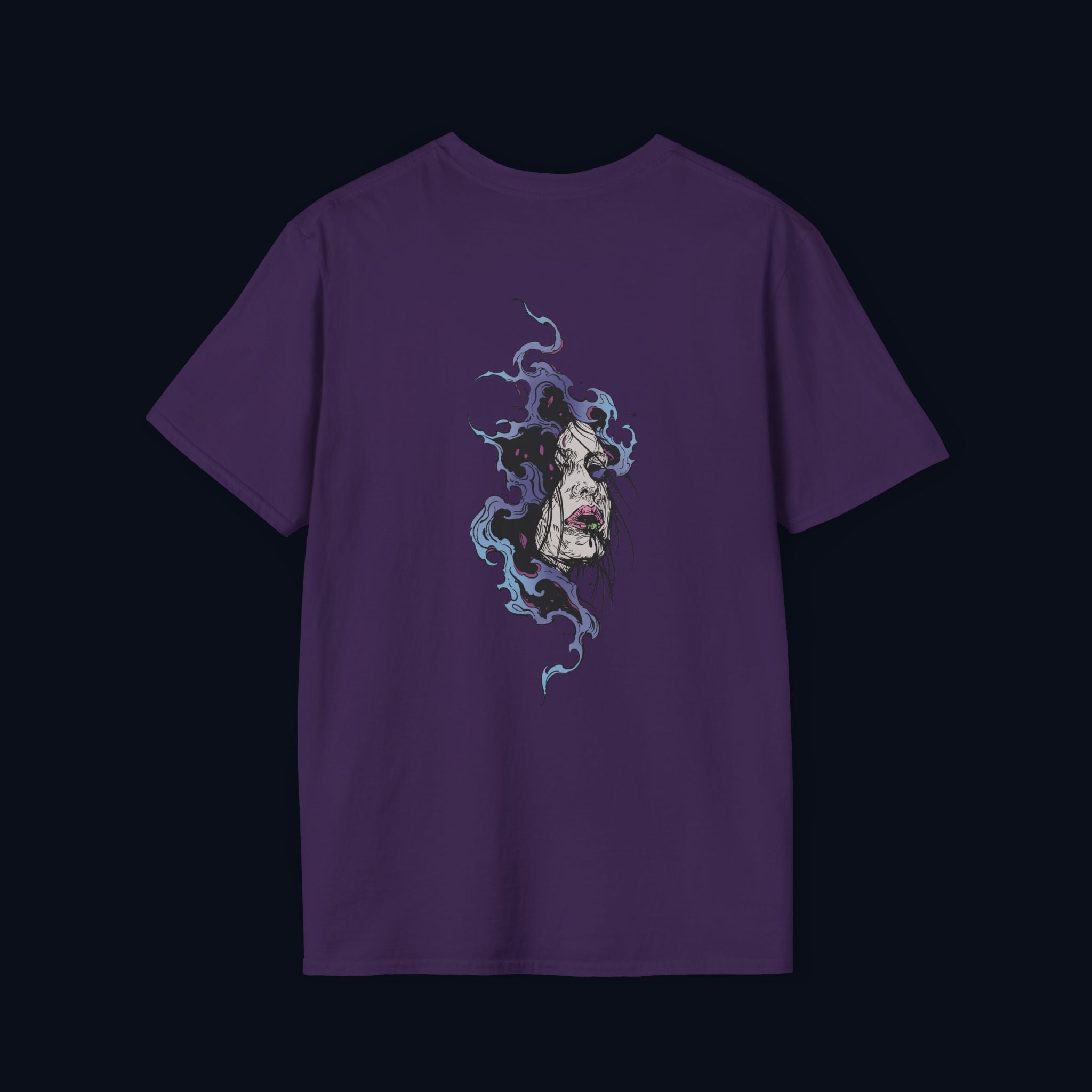 haunted portrait back print t-shirt — nostalgic streetwear inspired by memories