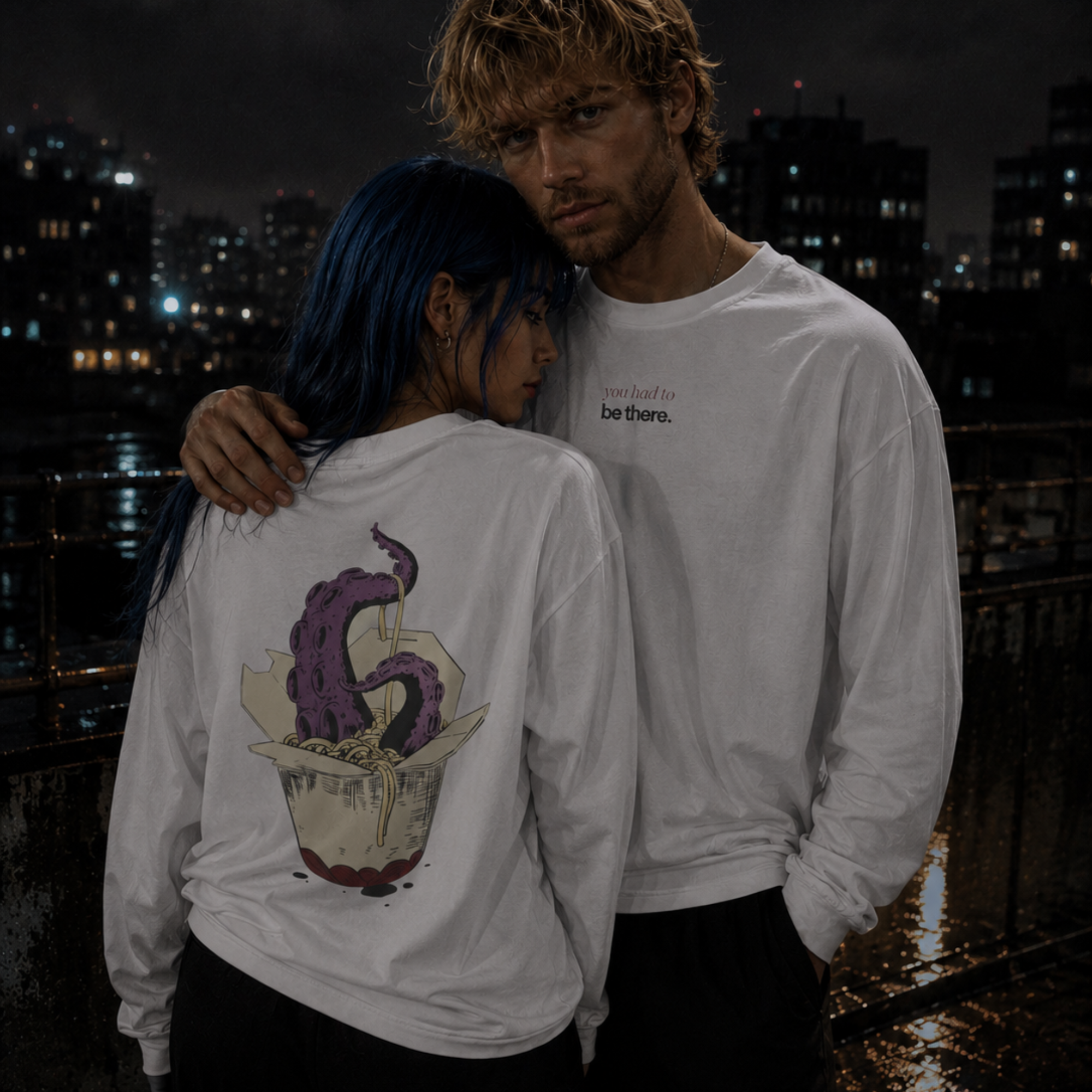tentacle takeout long sleeve t-shirt — nostalgic minimalist streetwear