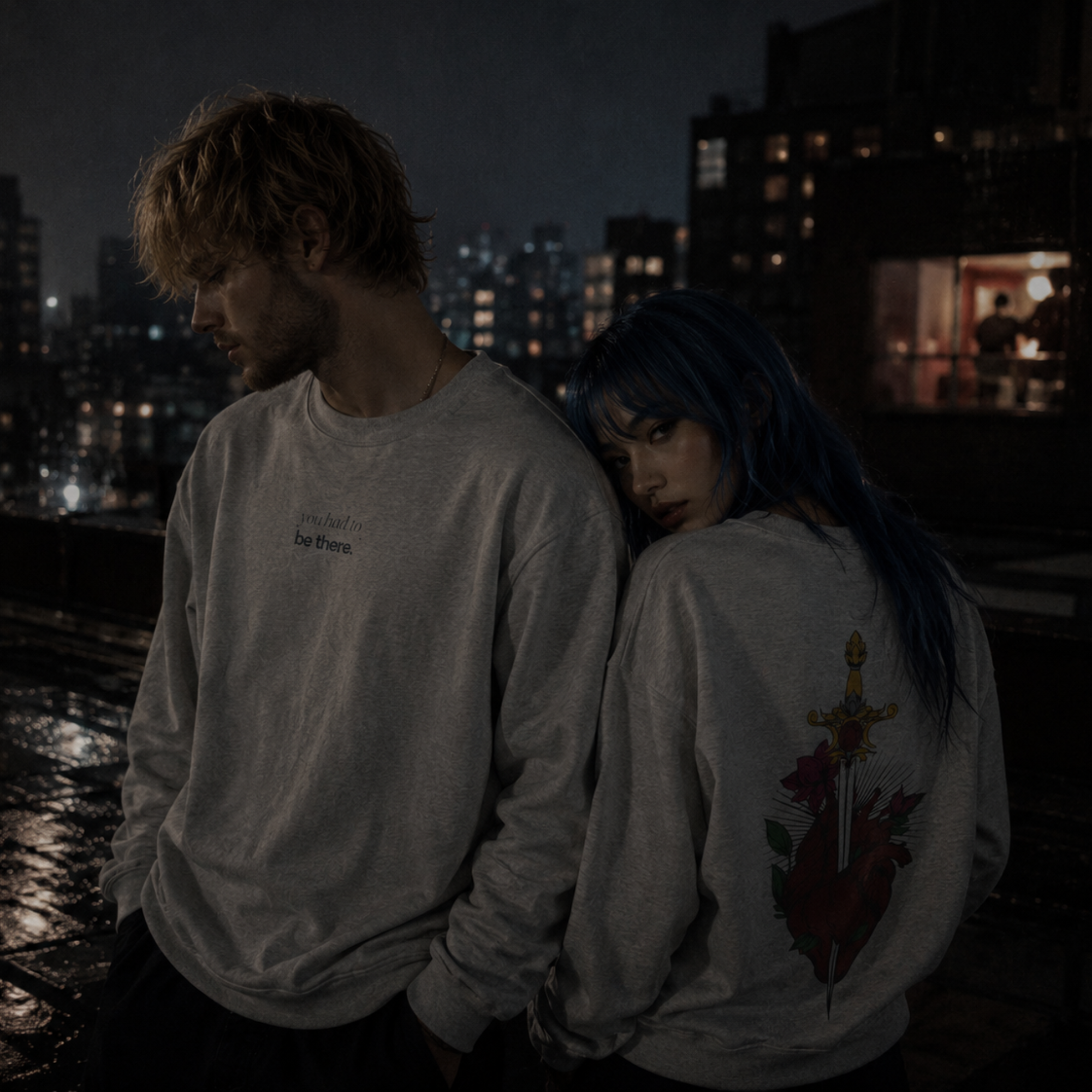 last goodbye back print crewneck sweatshirt — nostalgic minimalist streetwear