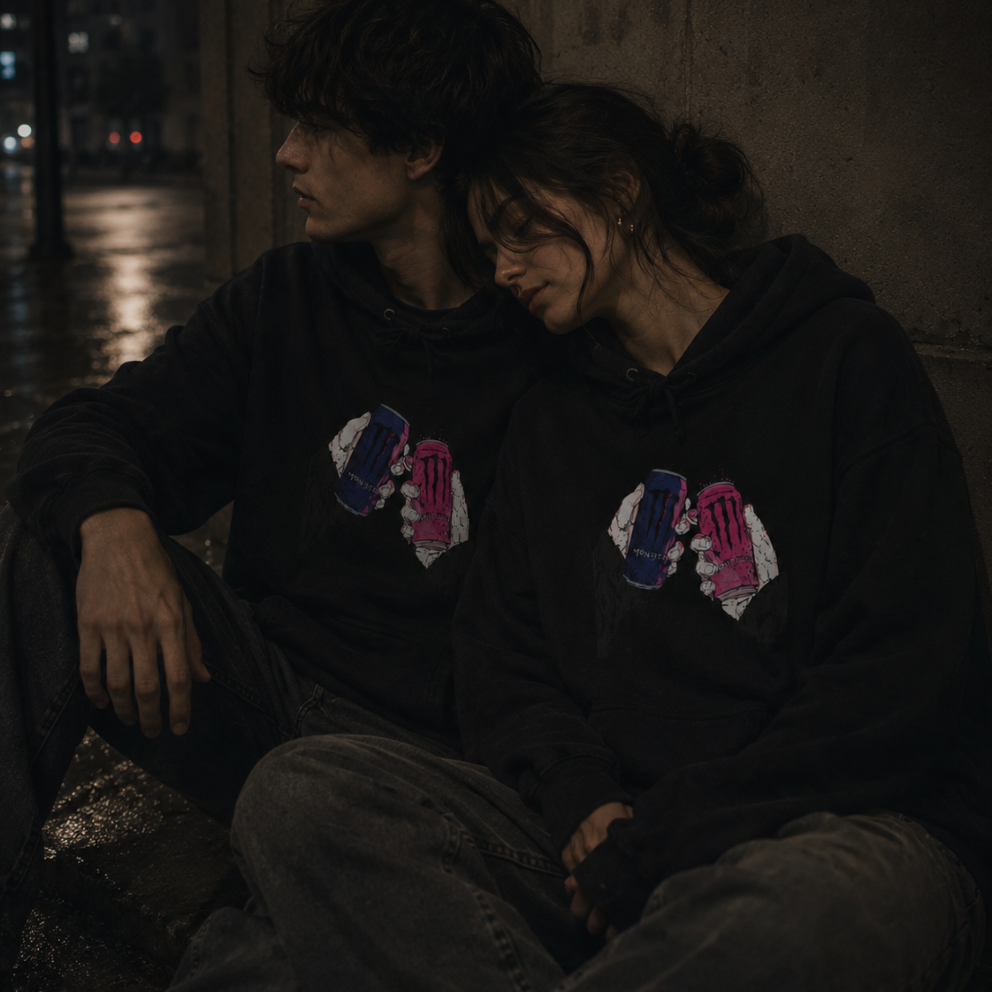 midnight cheers printed hoodie — nostalgic minimalist streetwear