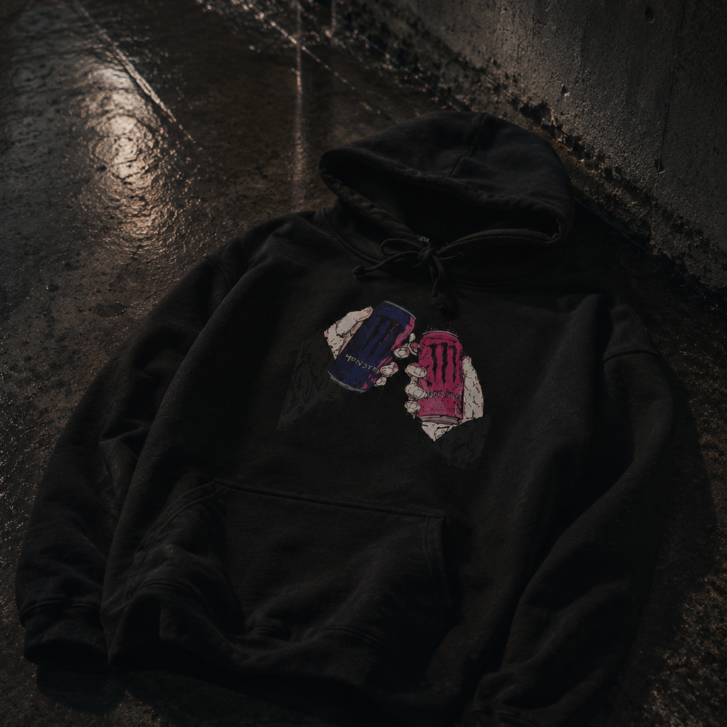 midnight cheers printed hoodie — nostalgic minimalist streetwear
