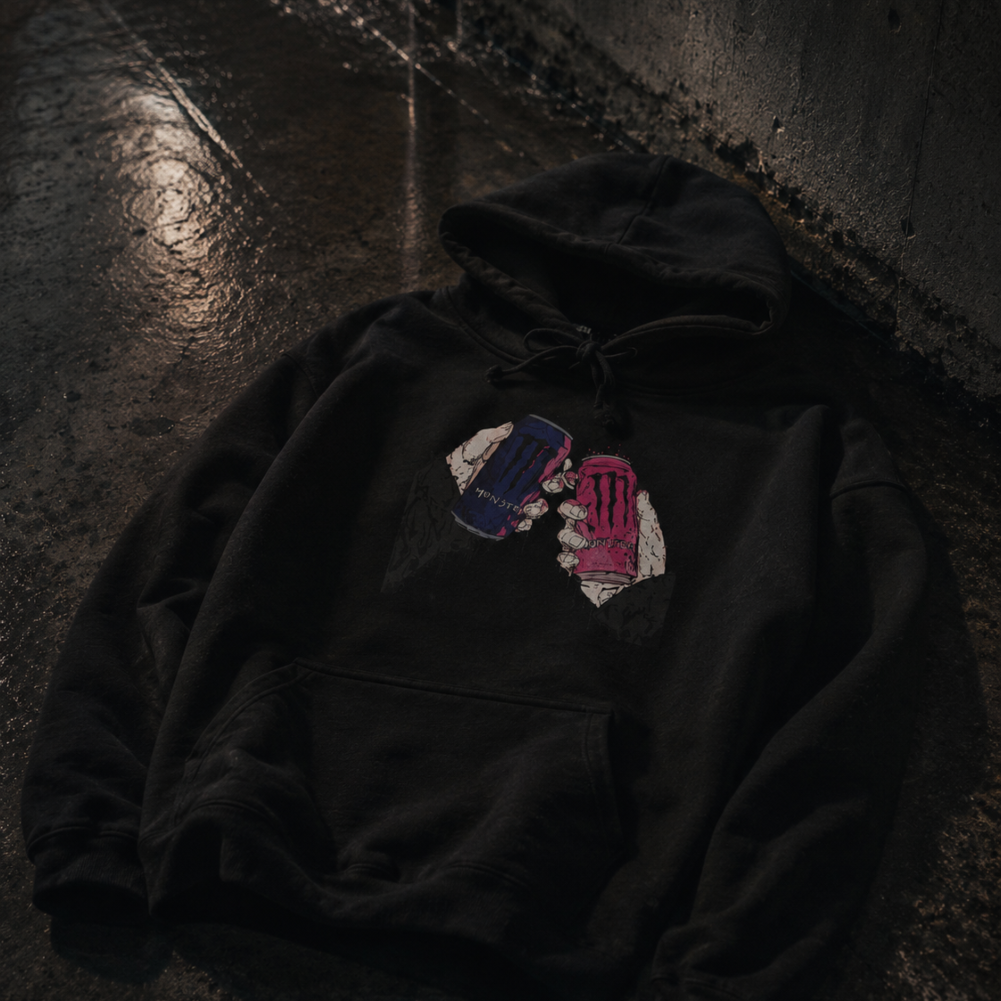 midnight cheers printed hoodie — nostalgic minimalist streetwear
