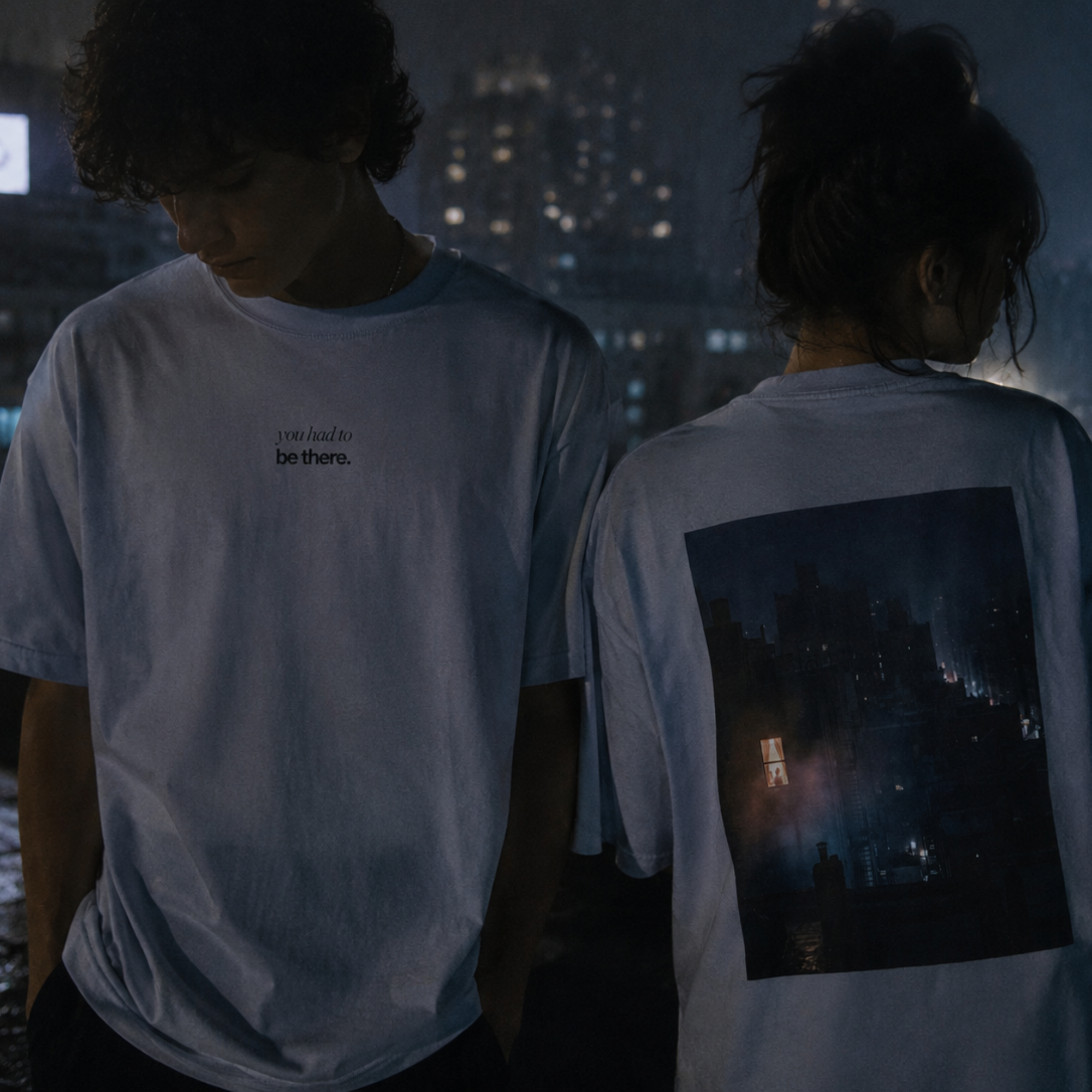 window light back print t-shirt — nostalgic minimalist streetwear tee