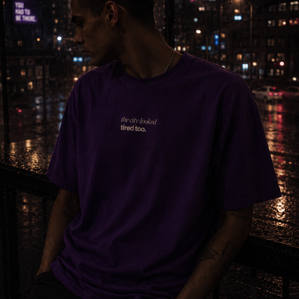 the city looked tired too printed t-shirt — nostalgic minimalist streetwear