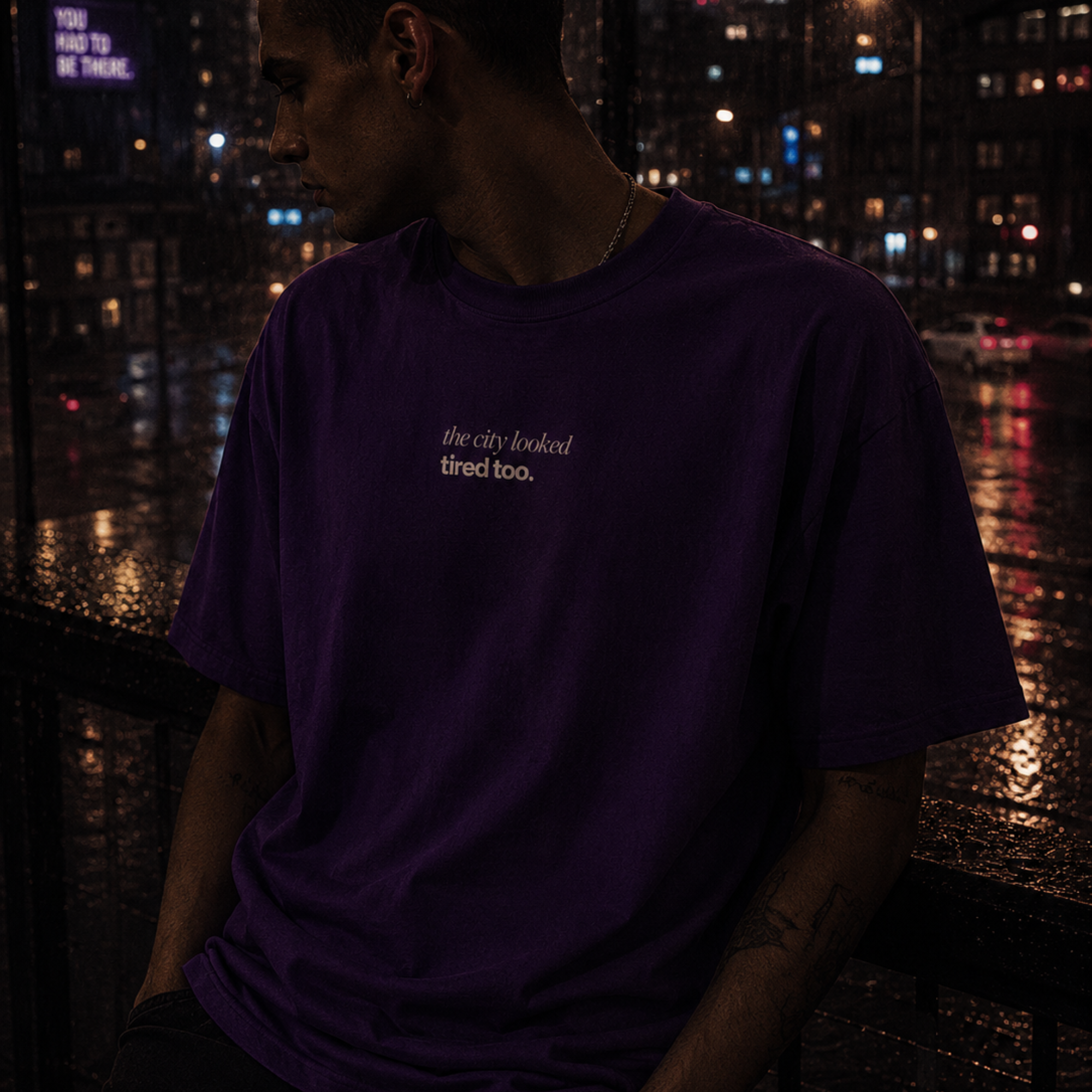 the city looked tired too printed t-shirt — nostalgic minimalist streetwear