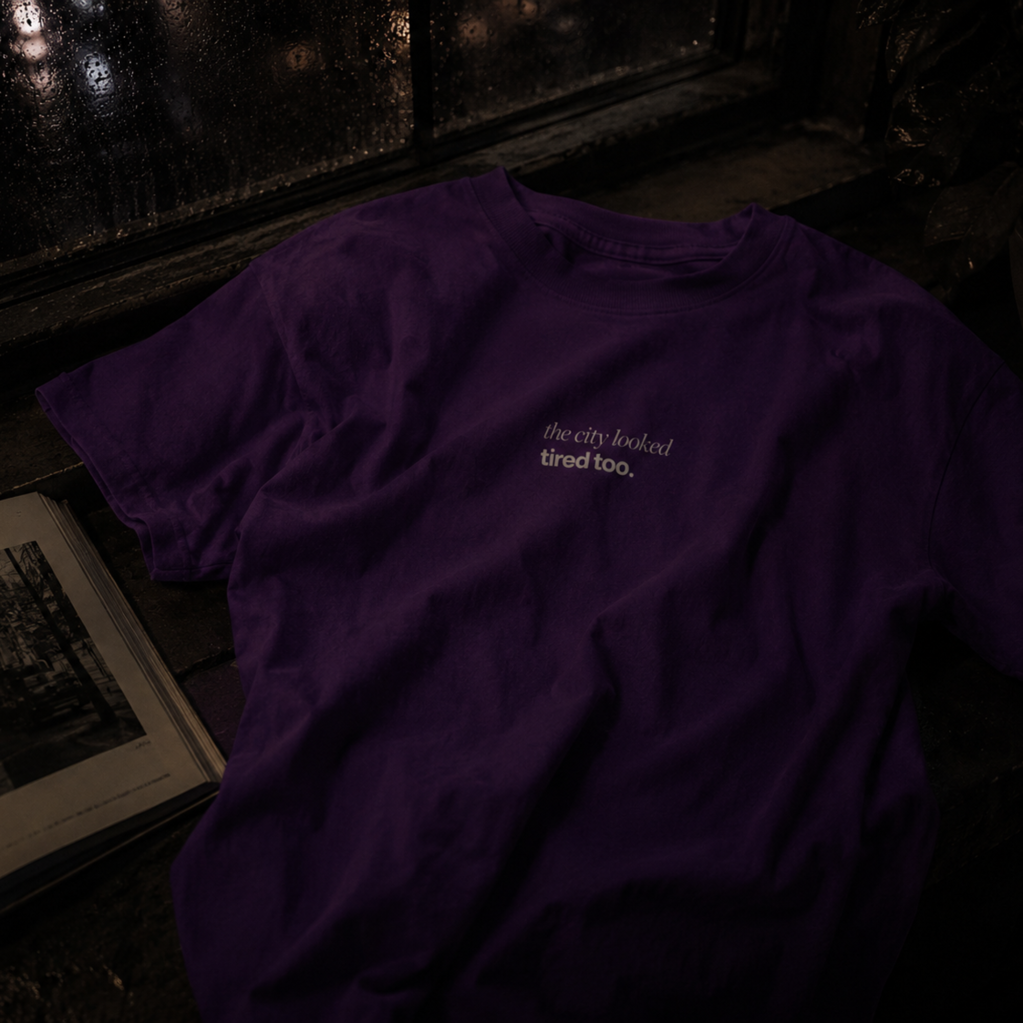 the city looked tired too printed t-shirt — nostalgic minimalist streetwear