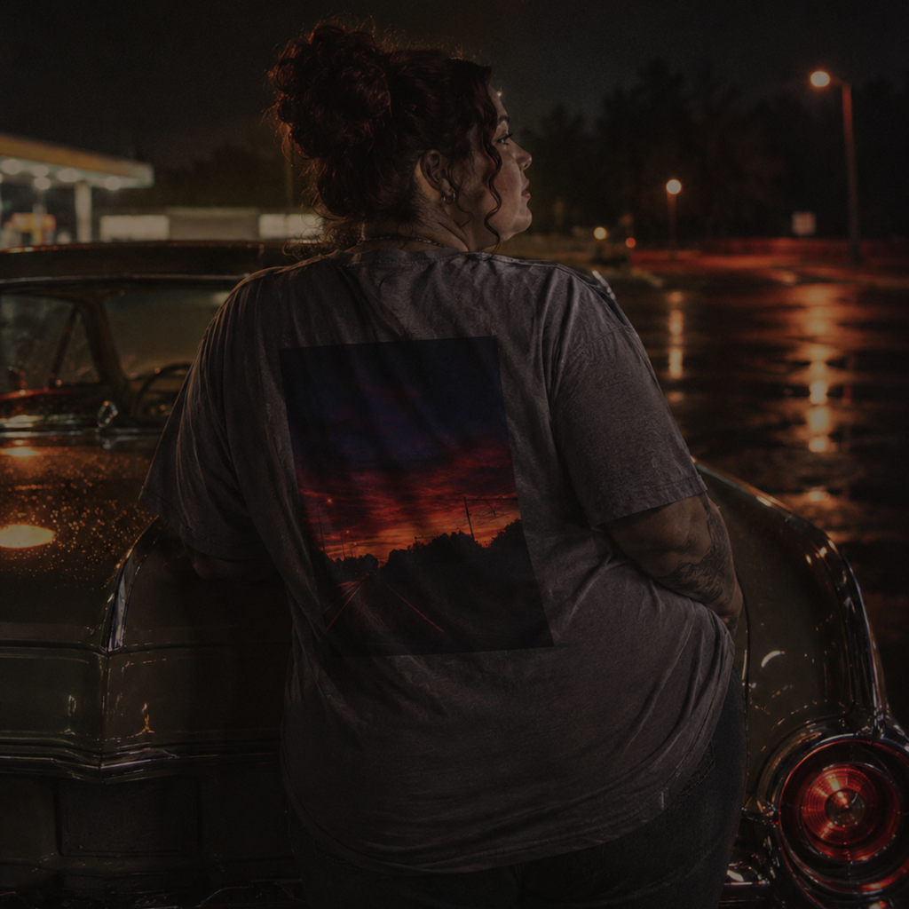the long way home back print t-shirt — nostalgic minimalist streetwear
