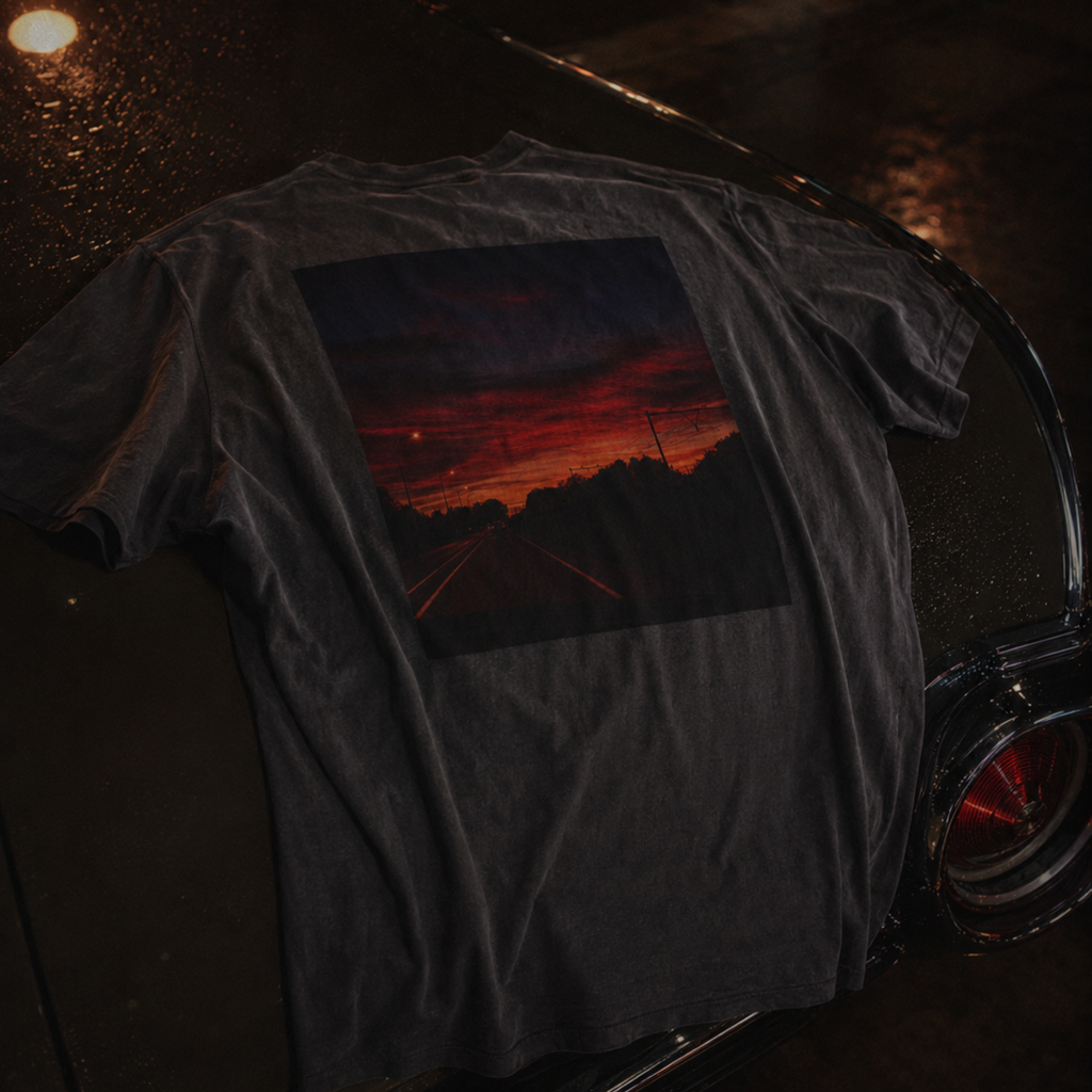the long way home back print t-shirt — nostalgic minimalist streetwear