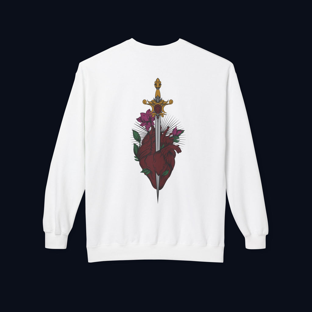 last goodbye back print crewneck sweatshirt — nostalgic minimalist streetwear