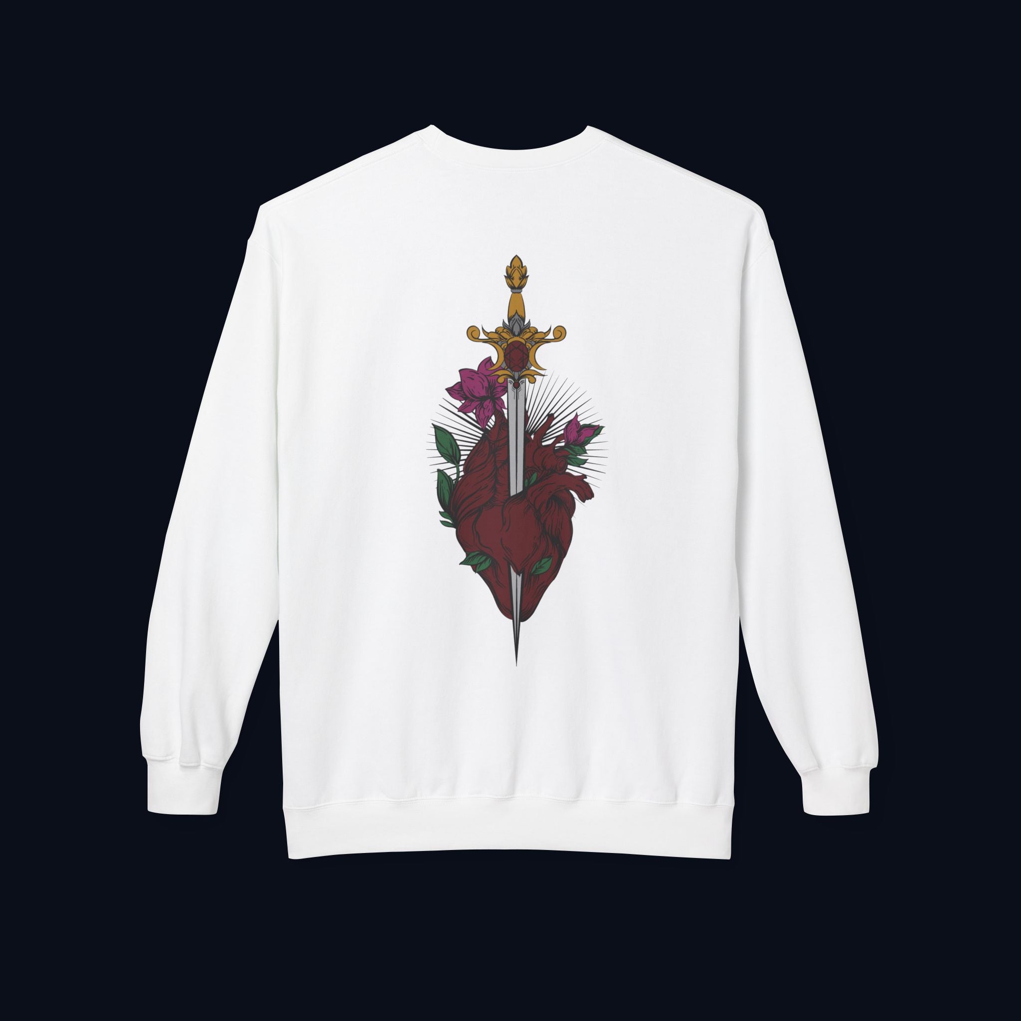 last goodbye back print crewneck sweatshirt — nostalgic minimalist streetwear