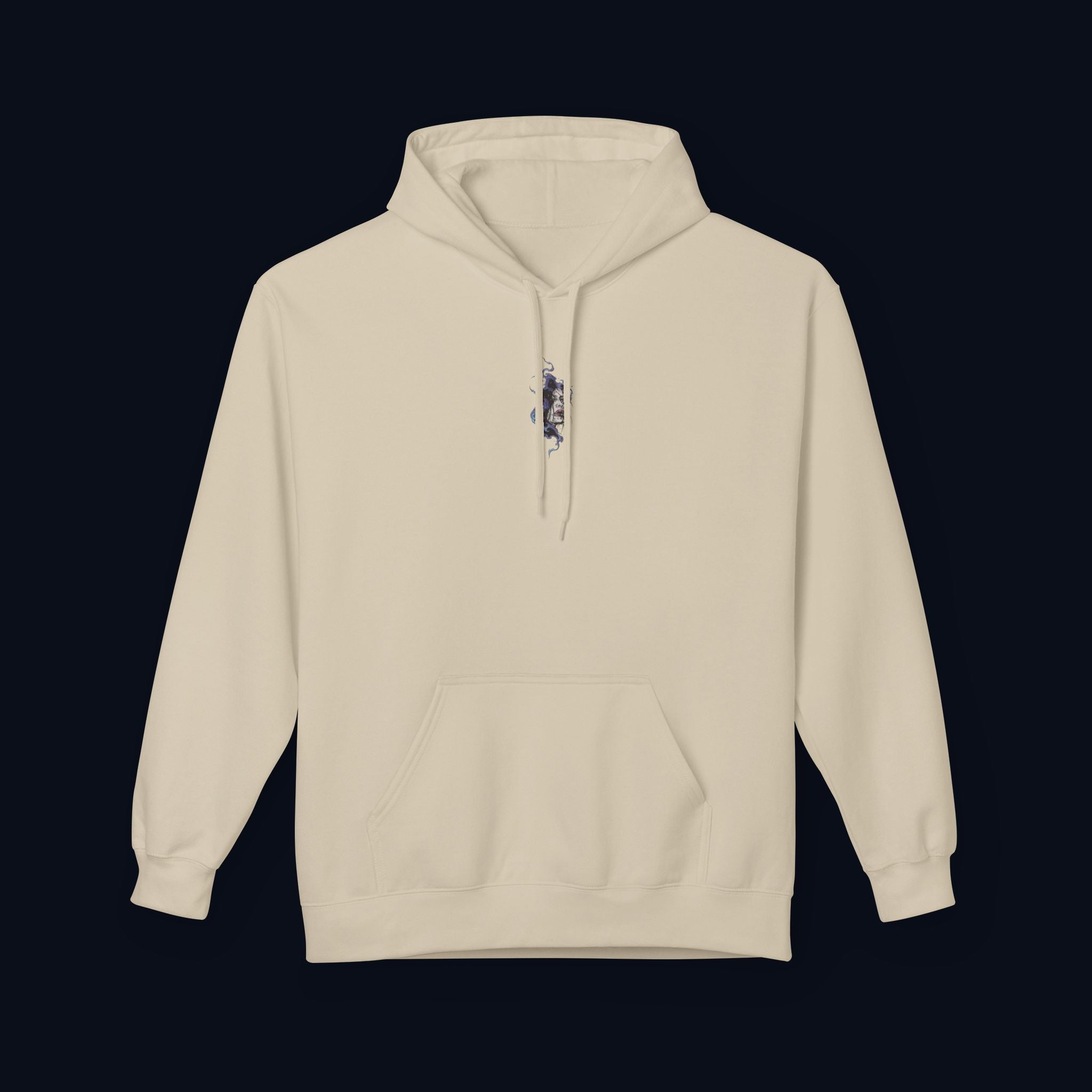 haunted portrait printed hoodie — nostalgic minimalist streetwear