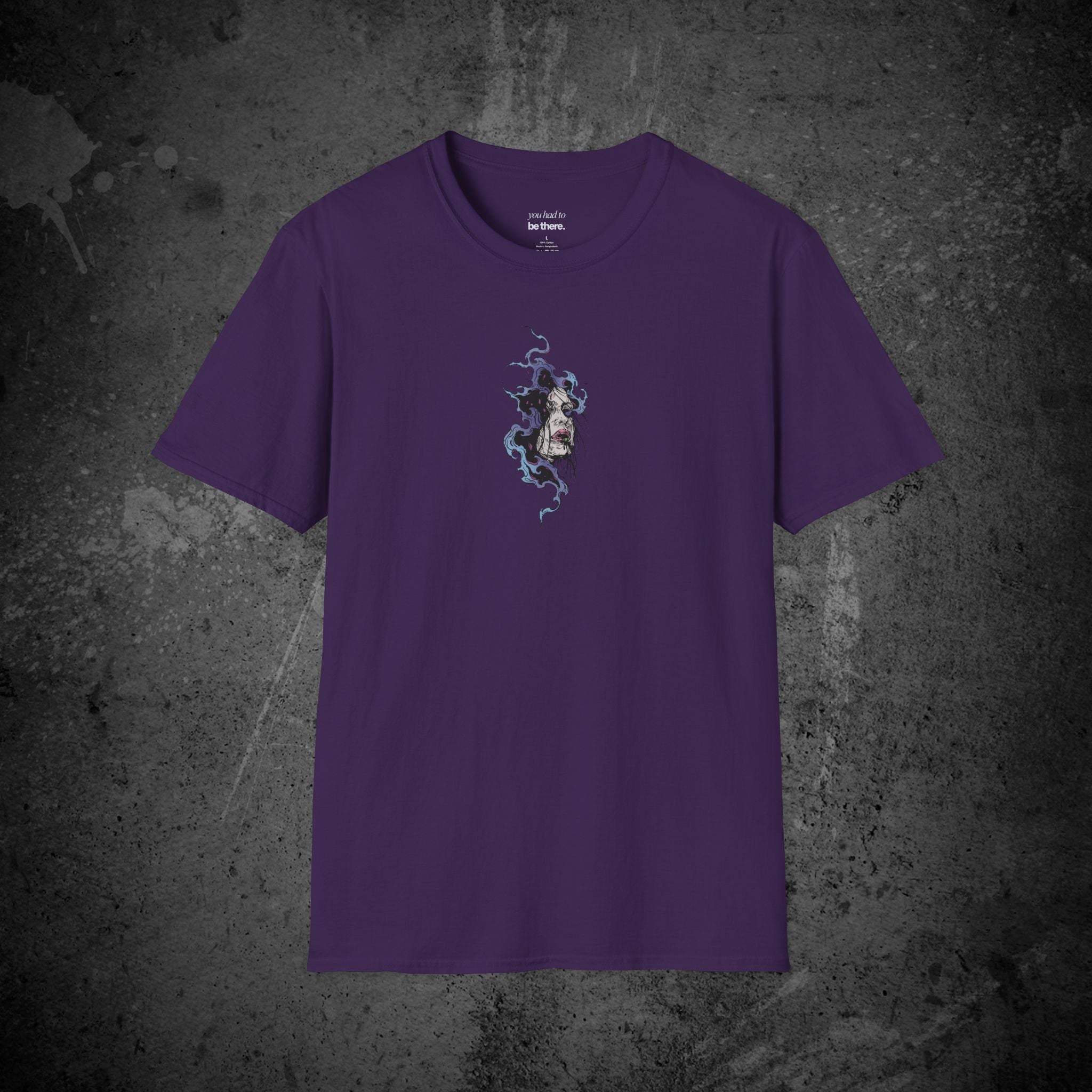 haunted portrait printed t-shirt — nostalgic minimalist streetwear tee