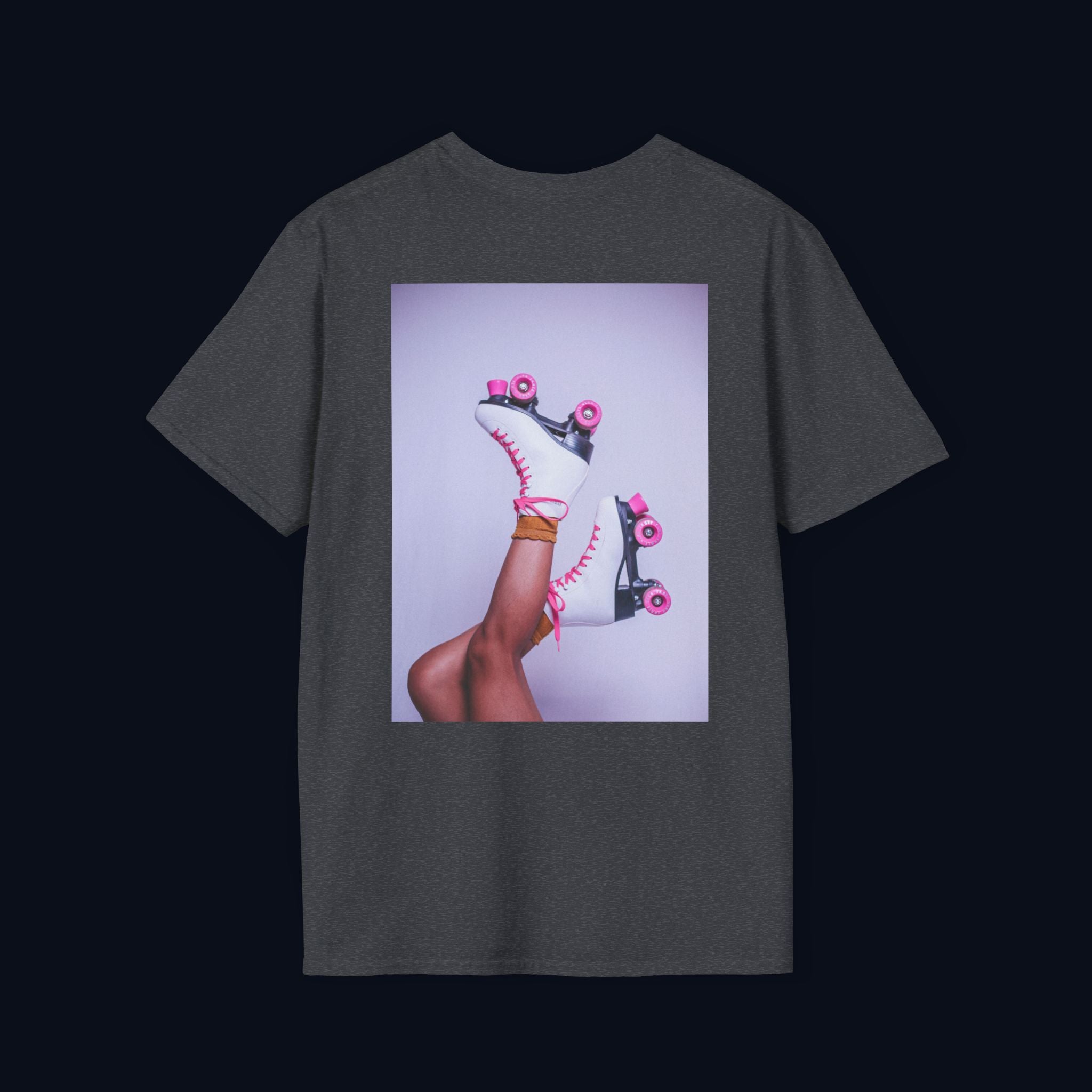roller disco dreams back print t-shirt — nostalgic minimalist streetwear