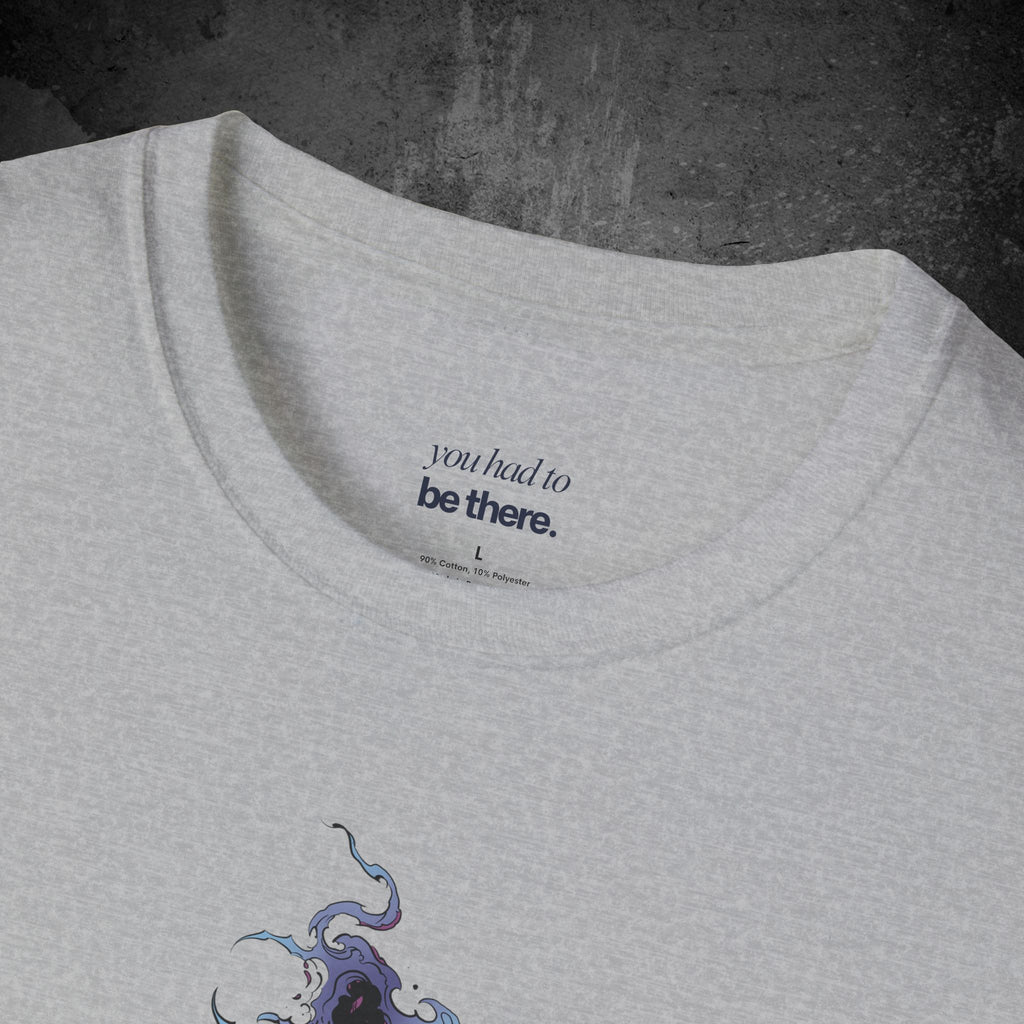 haunted portrait printed t-shirt — nostalgic minimalist streetwear tee