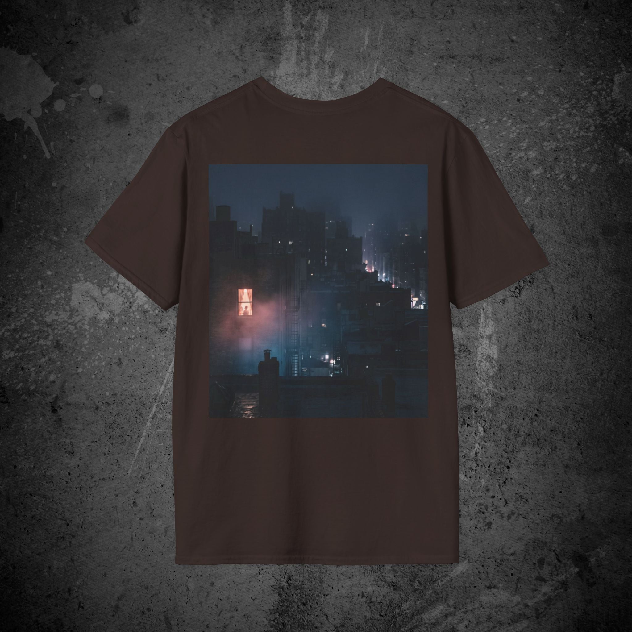 window light back print t-shirt — nostalgic minimalist streetwear tee
