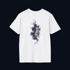 haunted portrait back print t-shirt — nostalgic streetwear inspired by memories
