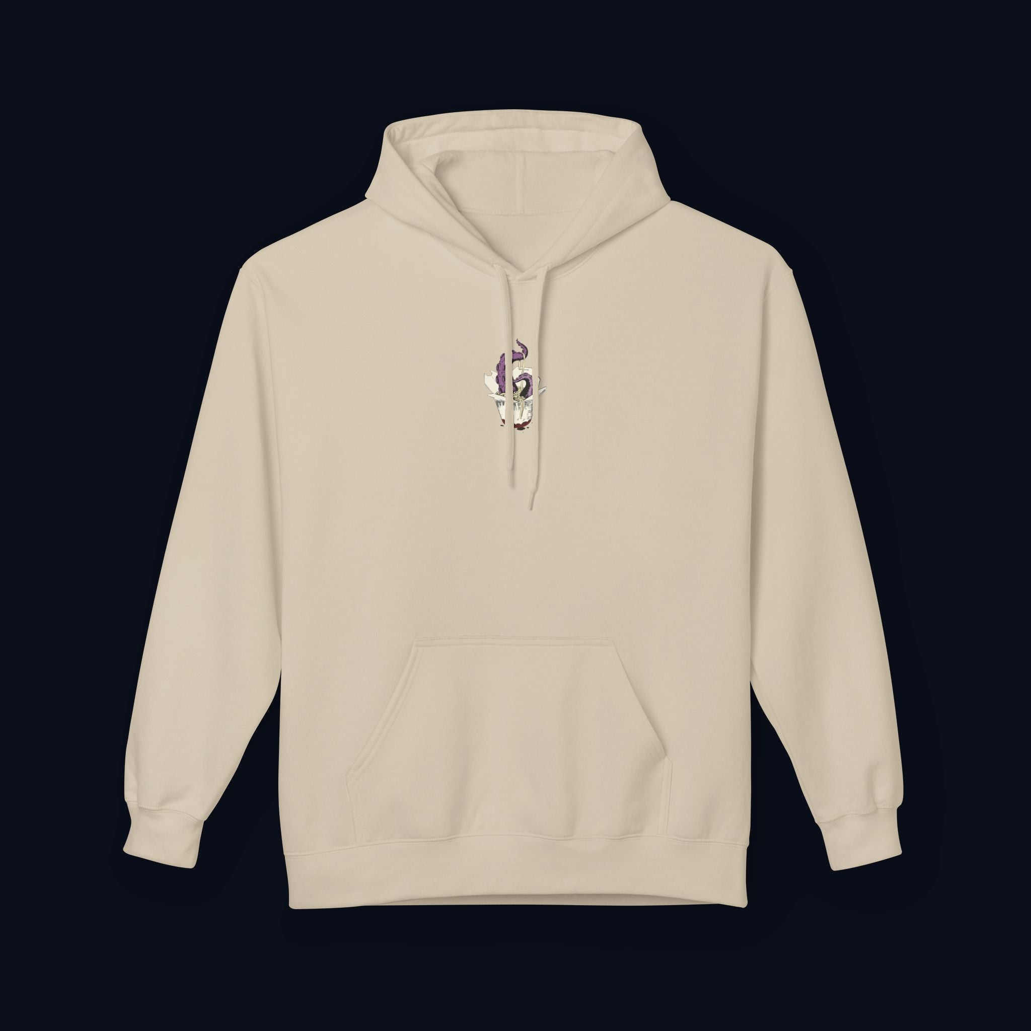 tentacle takeout printed hoodie — nostalgic minimalist streetwear