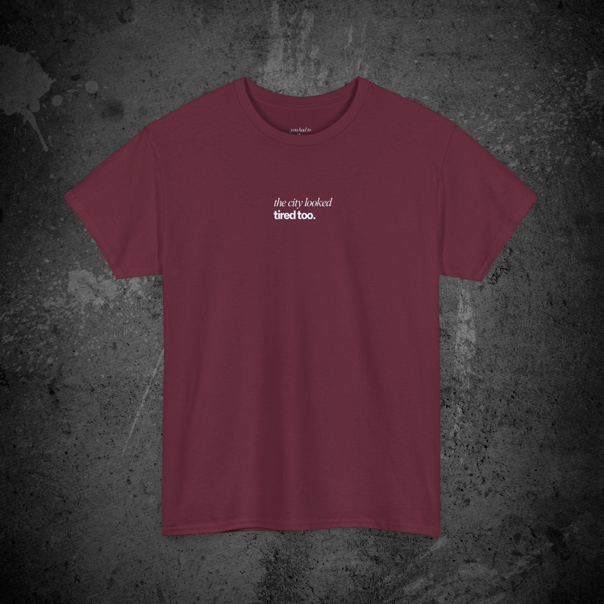 the city looked tired too printed t-shirt — nostalgic minimalist streetwear