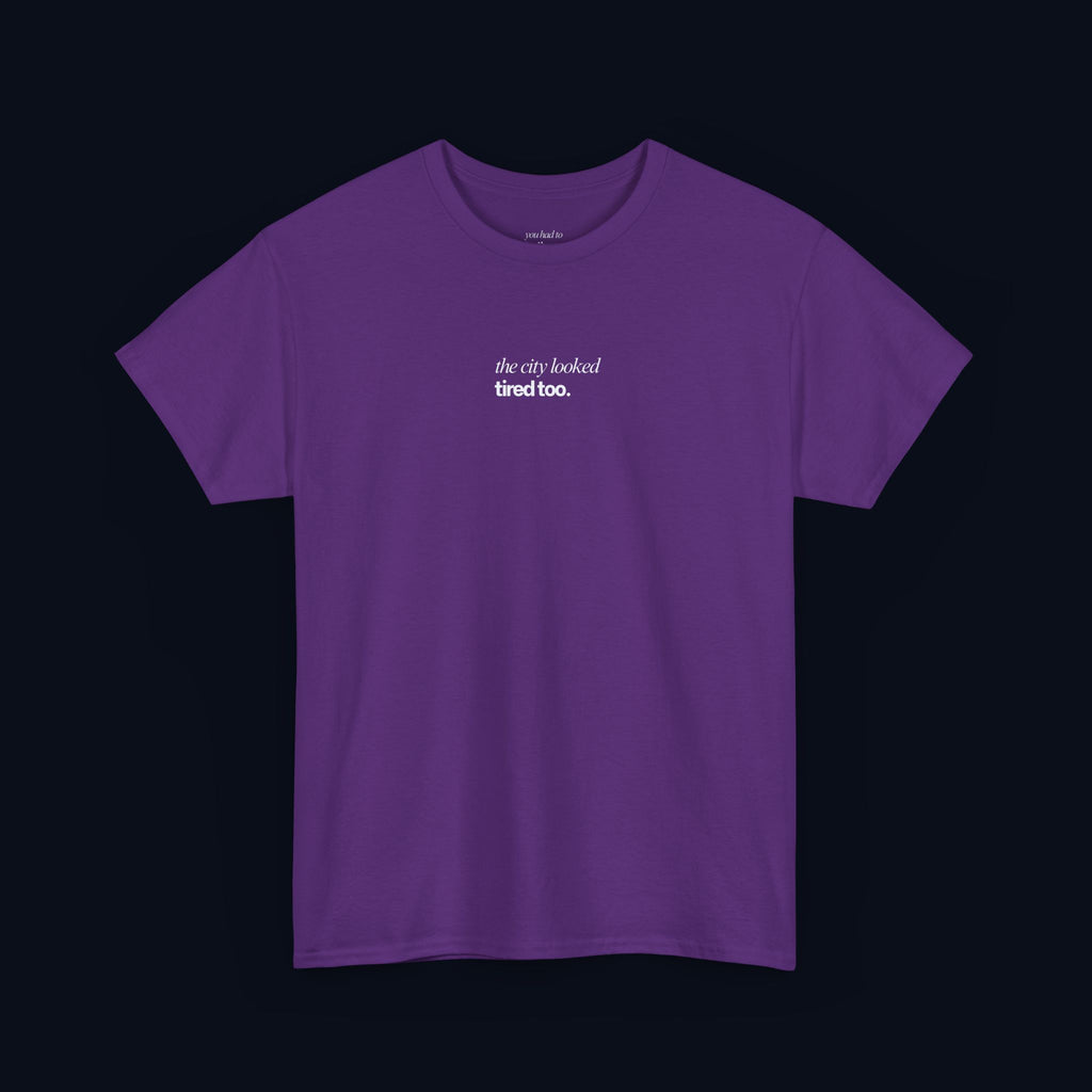 the city looked tired too printed t-shirt — nostalgic minimalist streetwear