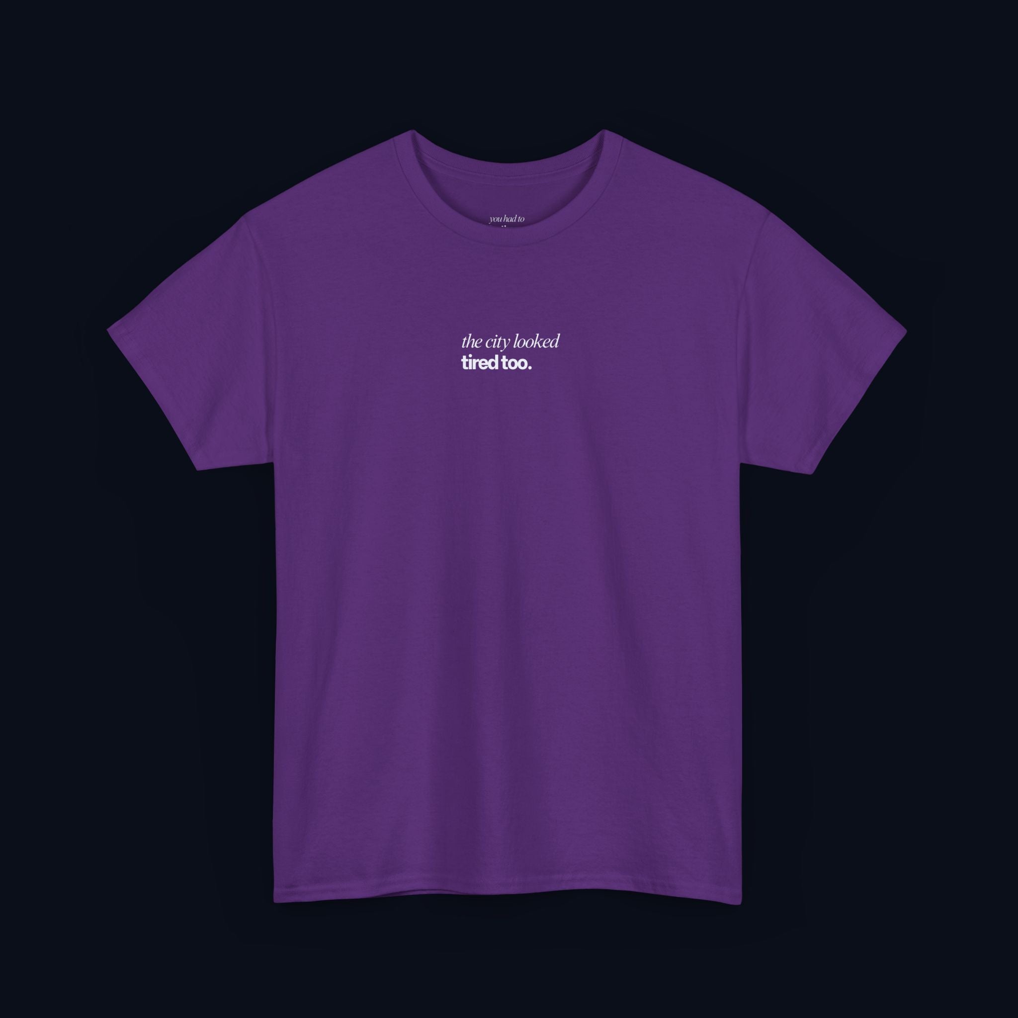 the city looked tired too printed t-shirt — nostalgic minimalist streetwear