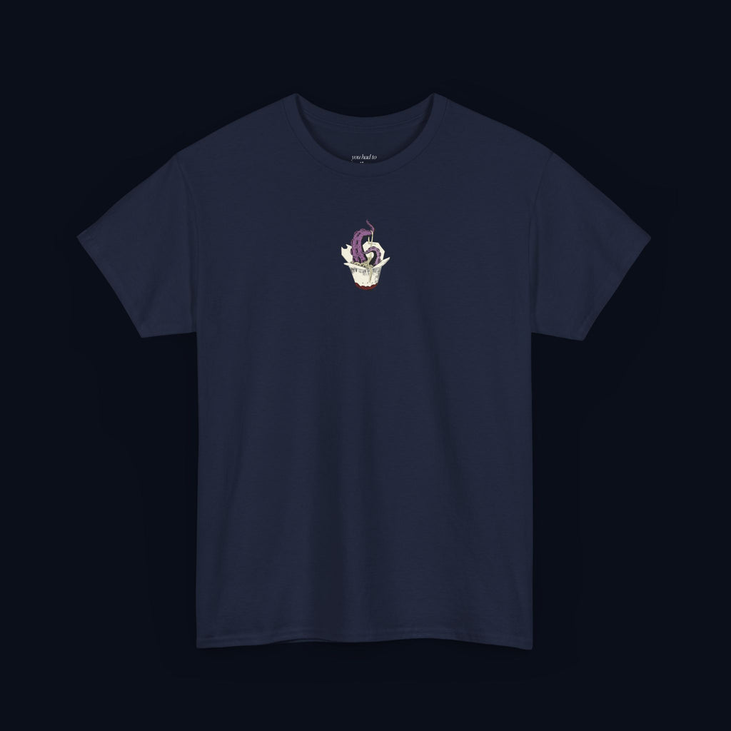 tentacle takeout printed t-shirt — nostalgic minimalist streetwear tee