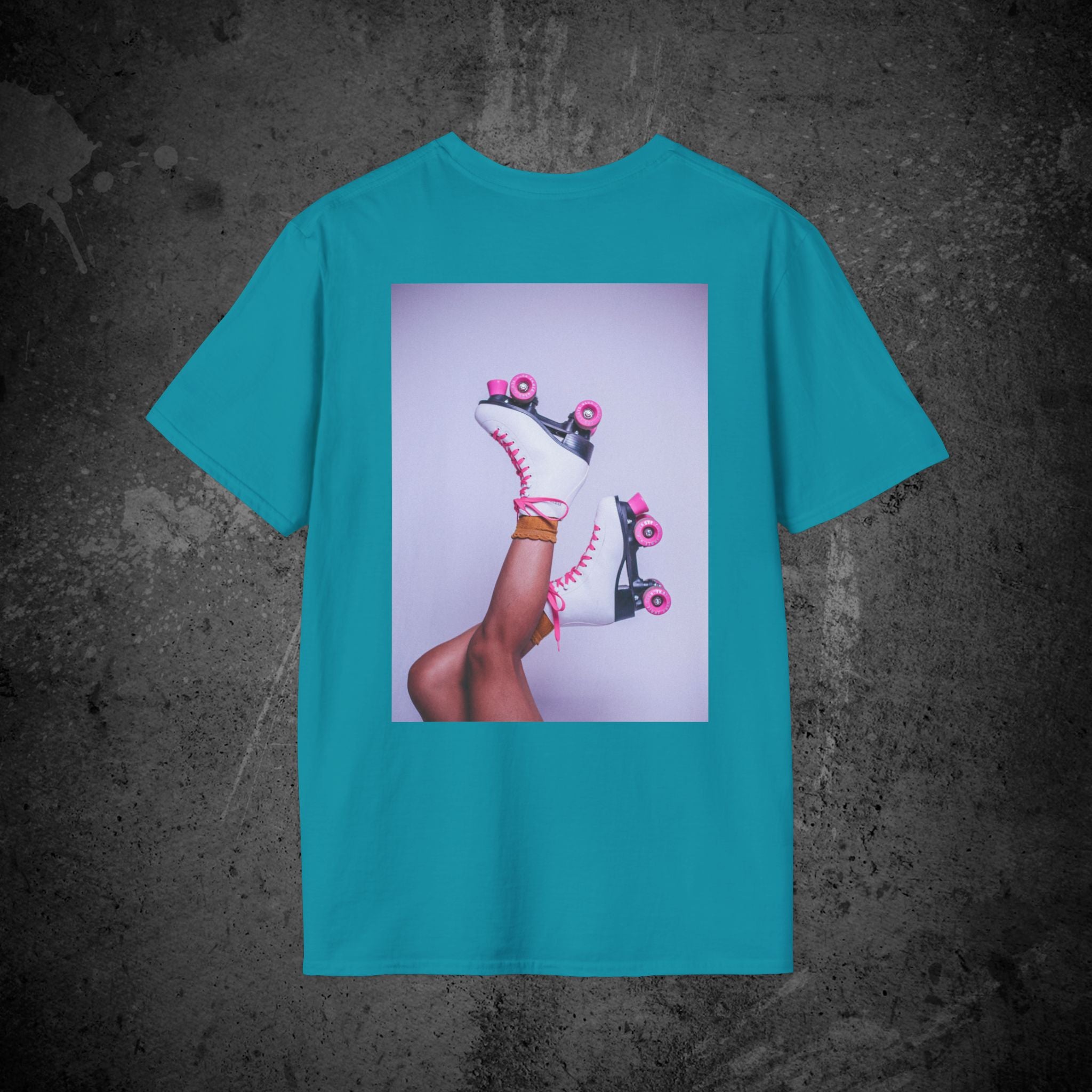 roller disco dreams back print t-shirt — nostalgic minimalist streetwear
