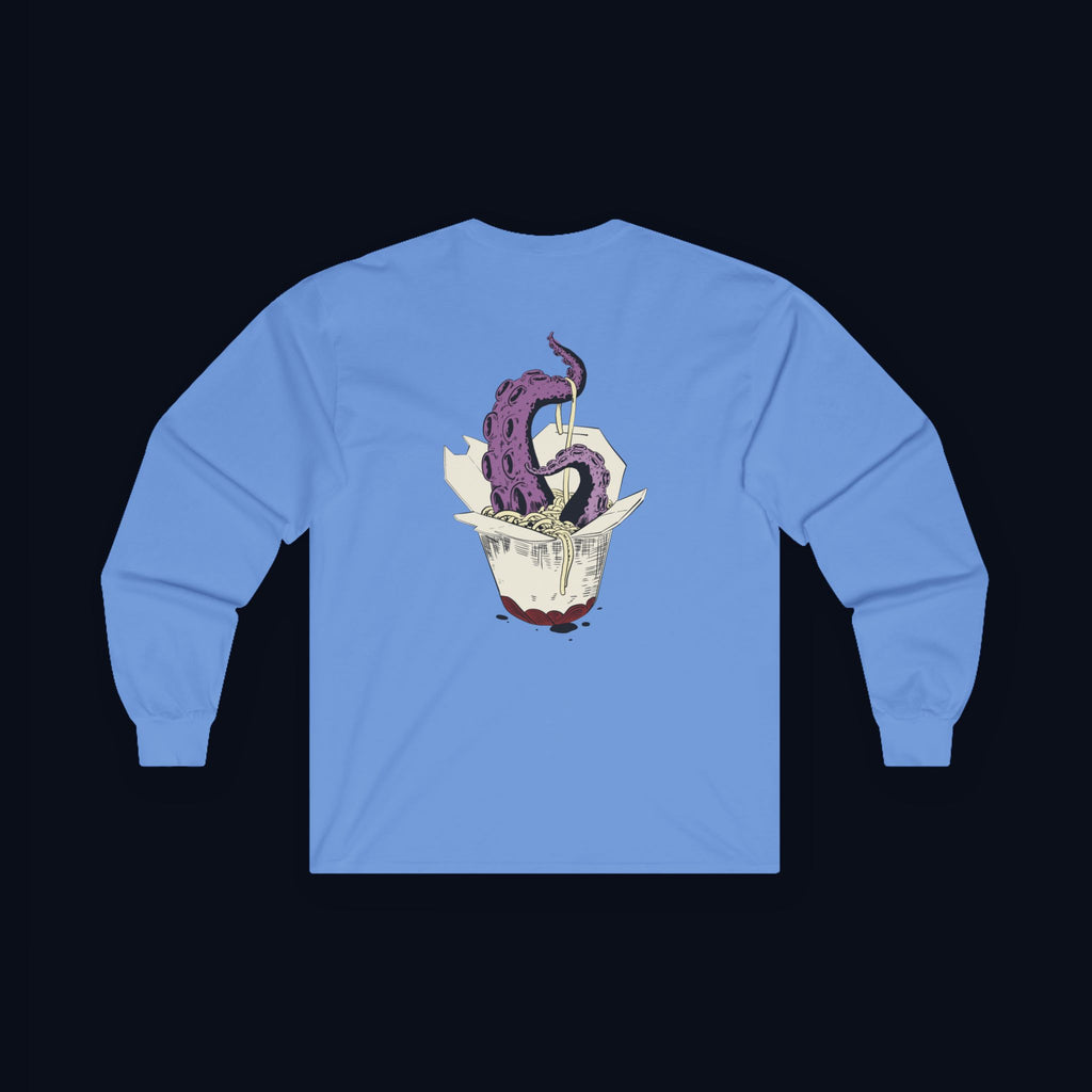 tentacle takeout back print long sleeve t-shirt — nostalgic minimalist streetwear