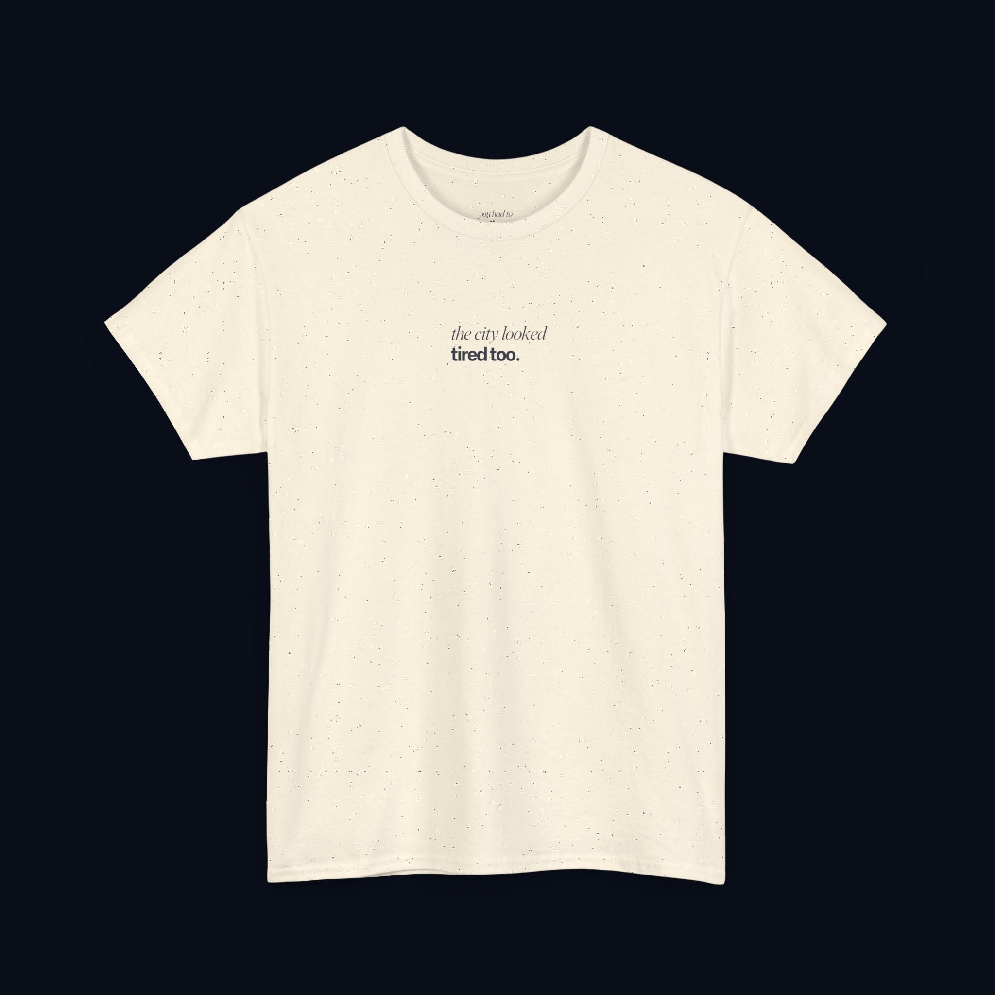 the city looked tired too printed t-shirt — nostalgic minimalist streetwear