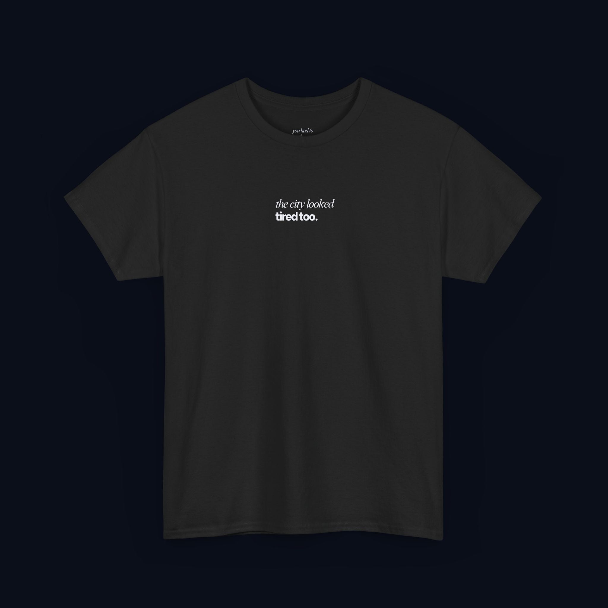 the city looked tired too printed t-shirt — nostalgic minimalist streetwear