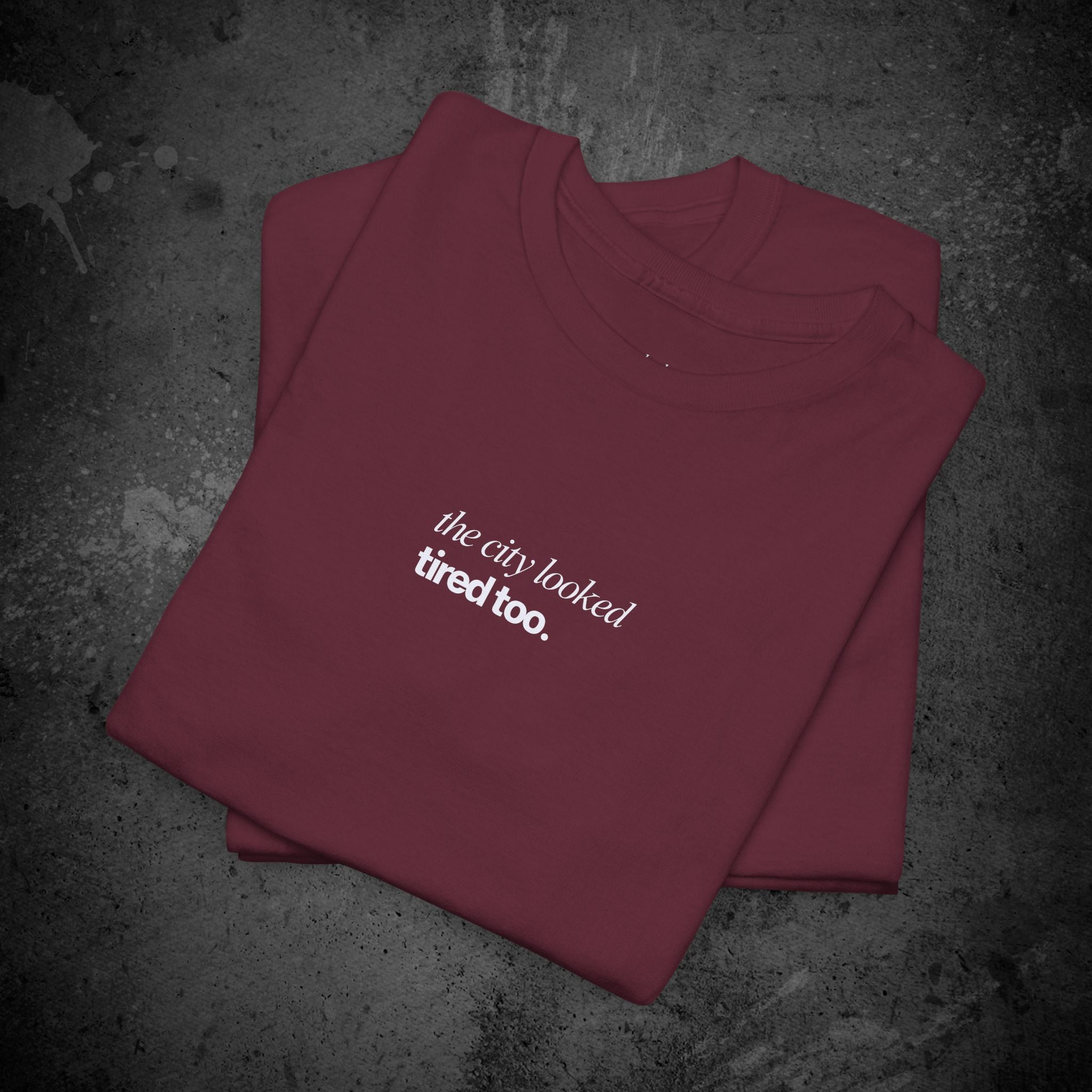 the city looked tired too printed t-shirt — nostalgic minimalist streetwear