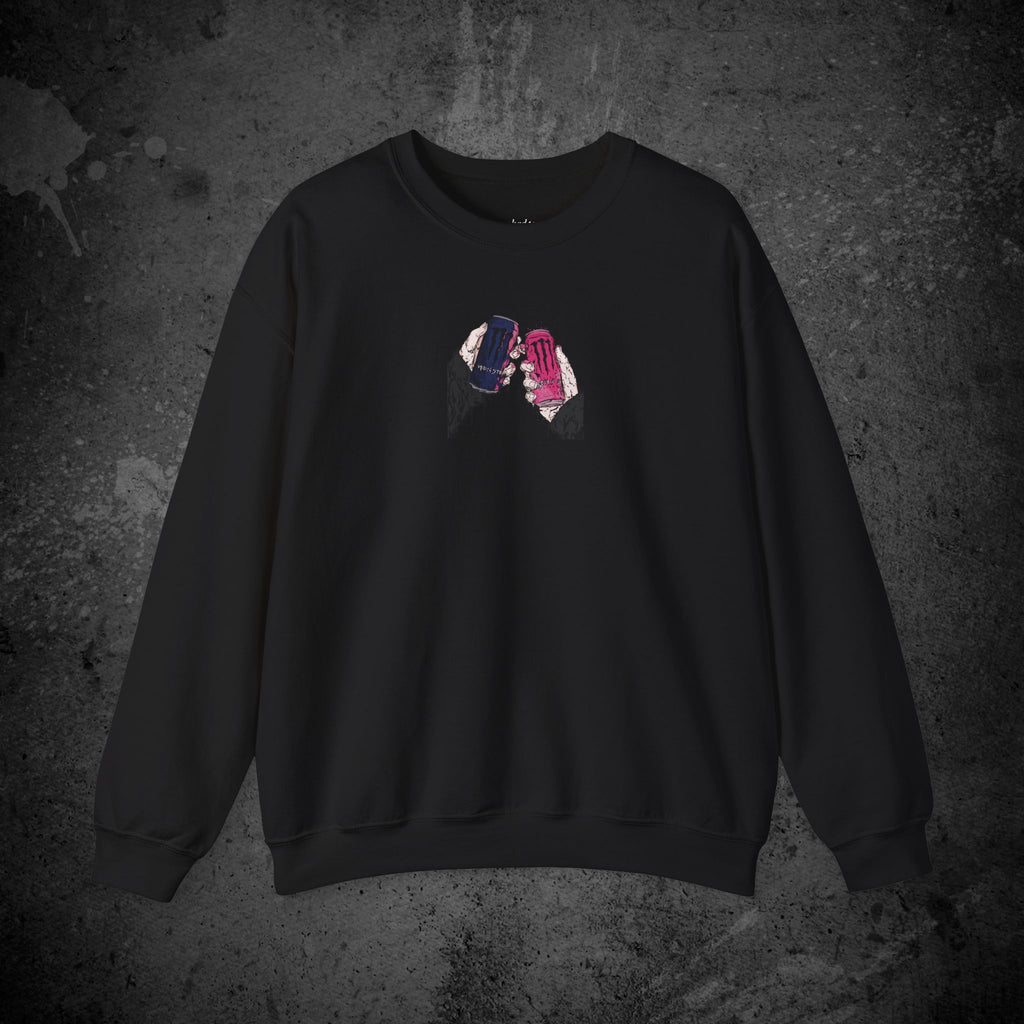 midnight cheers front print crewneck sweatshirt — nostalgic minimalist streetwear
