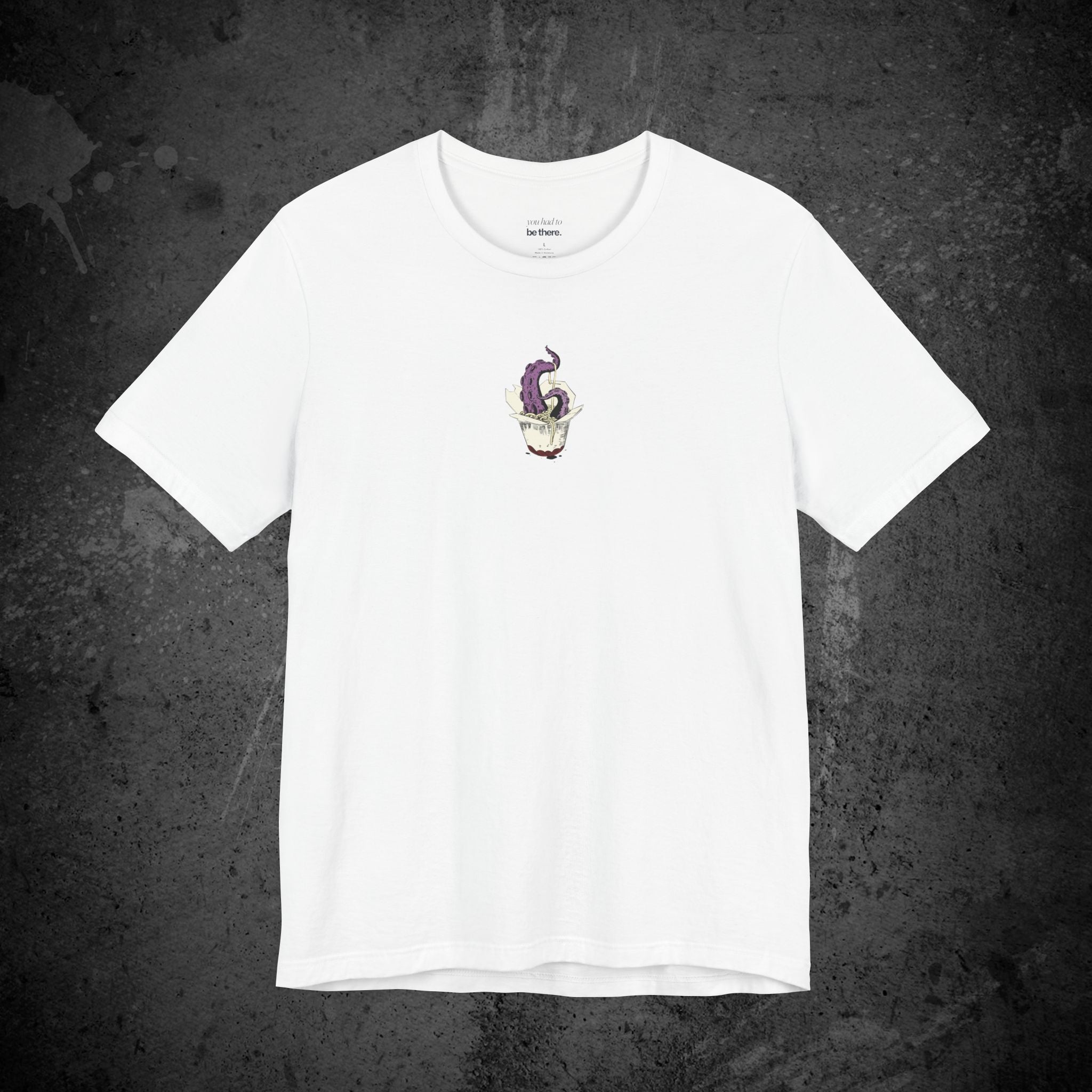tentacle takeout printed t-shirt — nostalgic minimalist streetwear tee