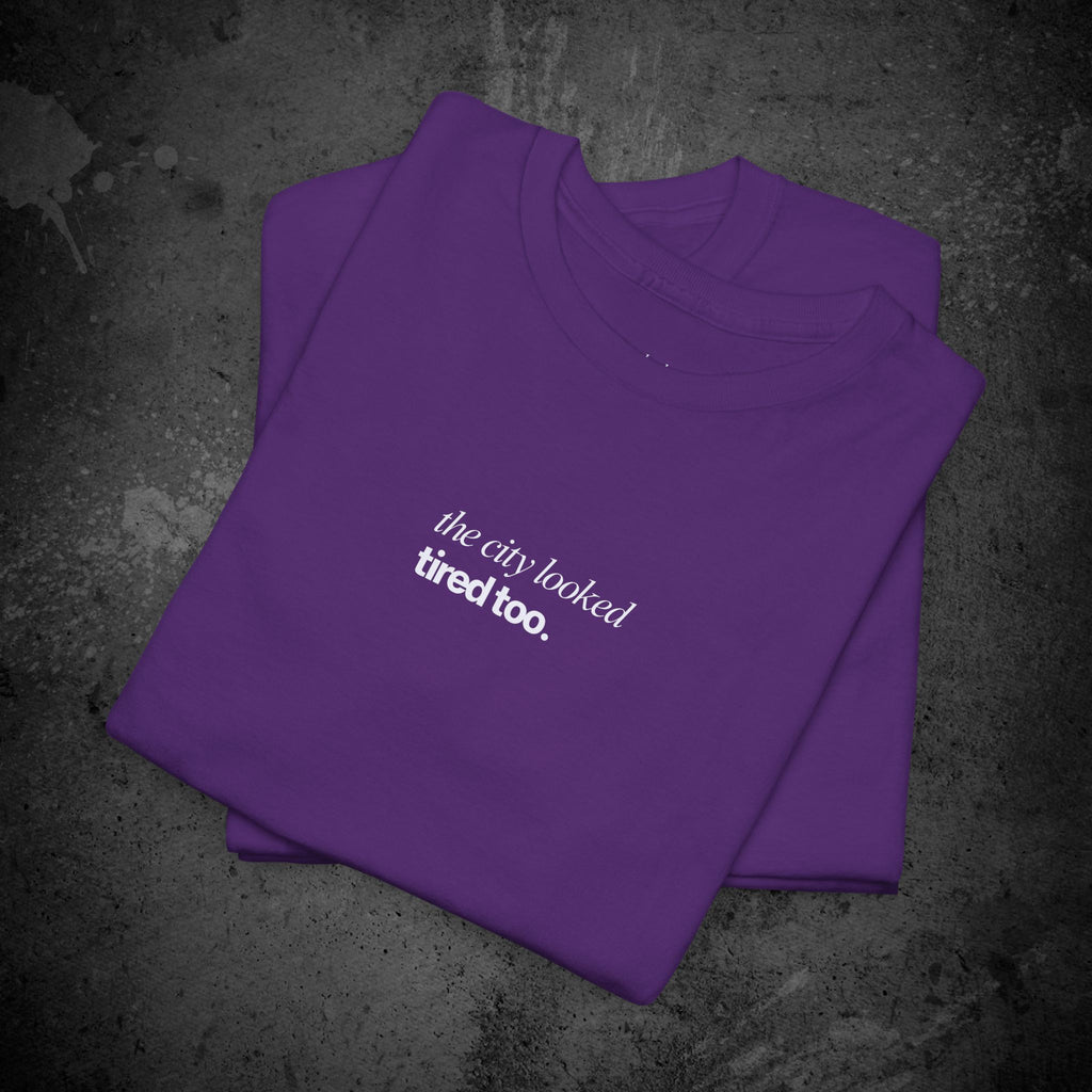 the city looked tired too printed t-shirt — nostalgic minimalist streetwear
