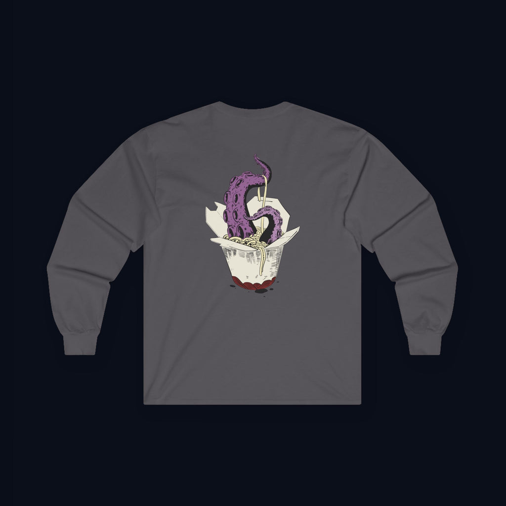 tentacle takeout back print long sleeve t-shirt — nostalgic minimalist streetwear