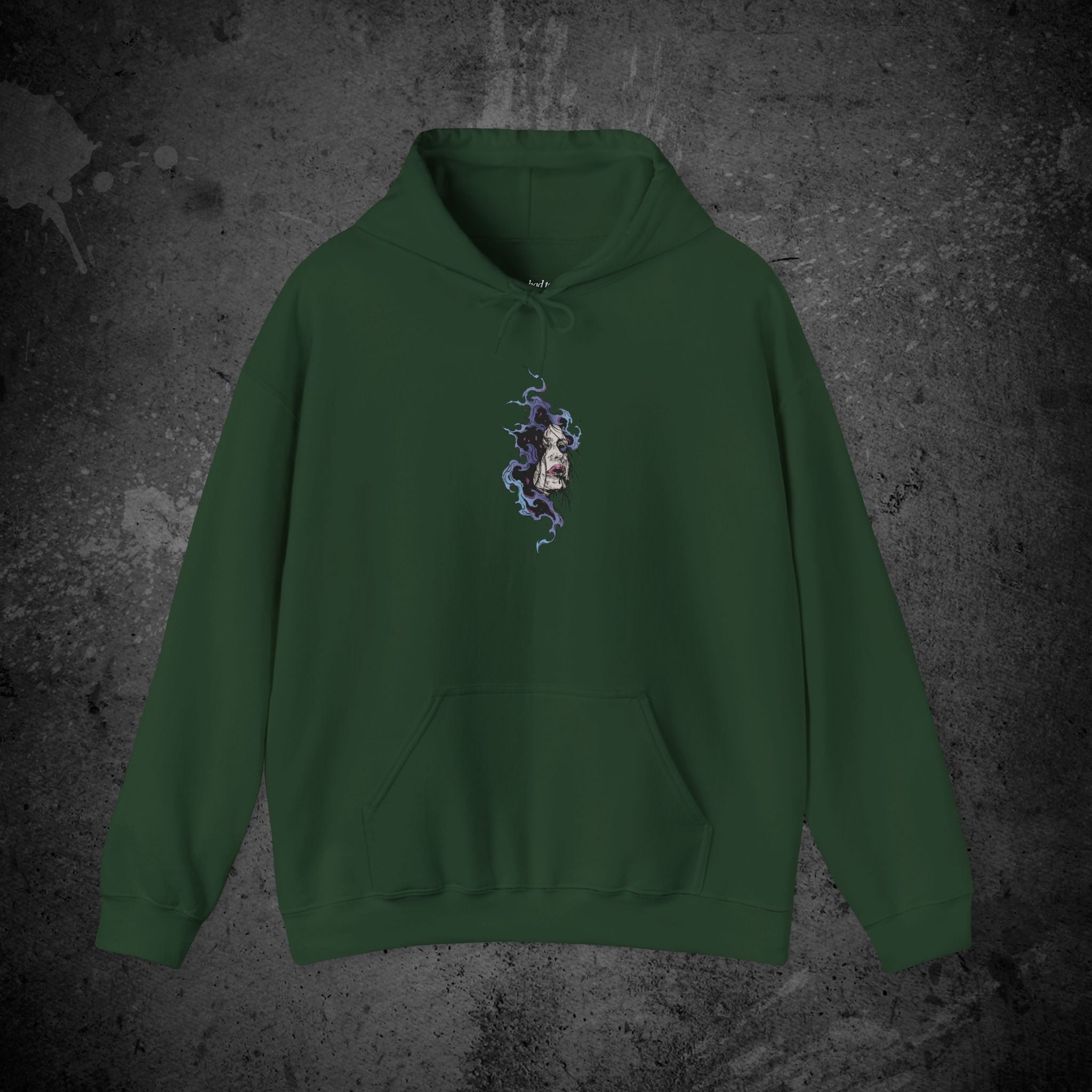 haunted portrait printed hoodie — nostalgic minimalist streetwear