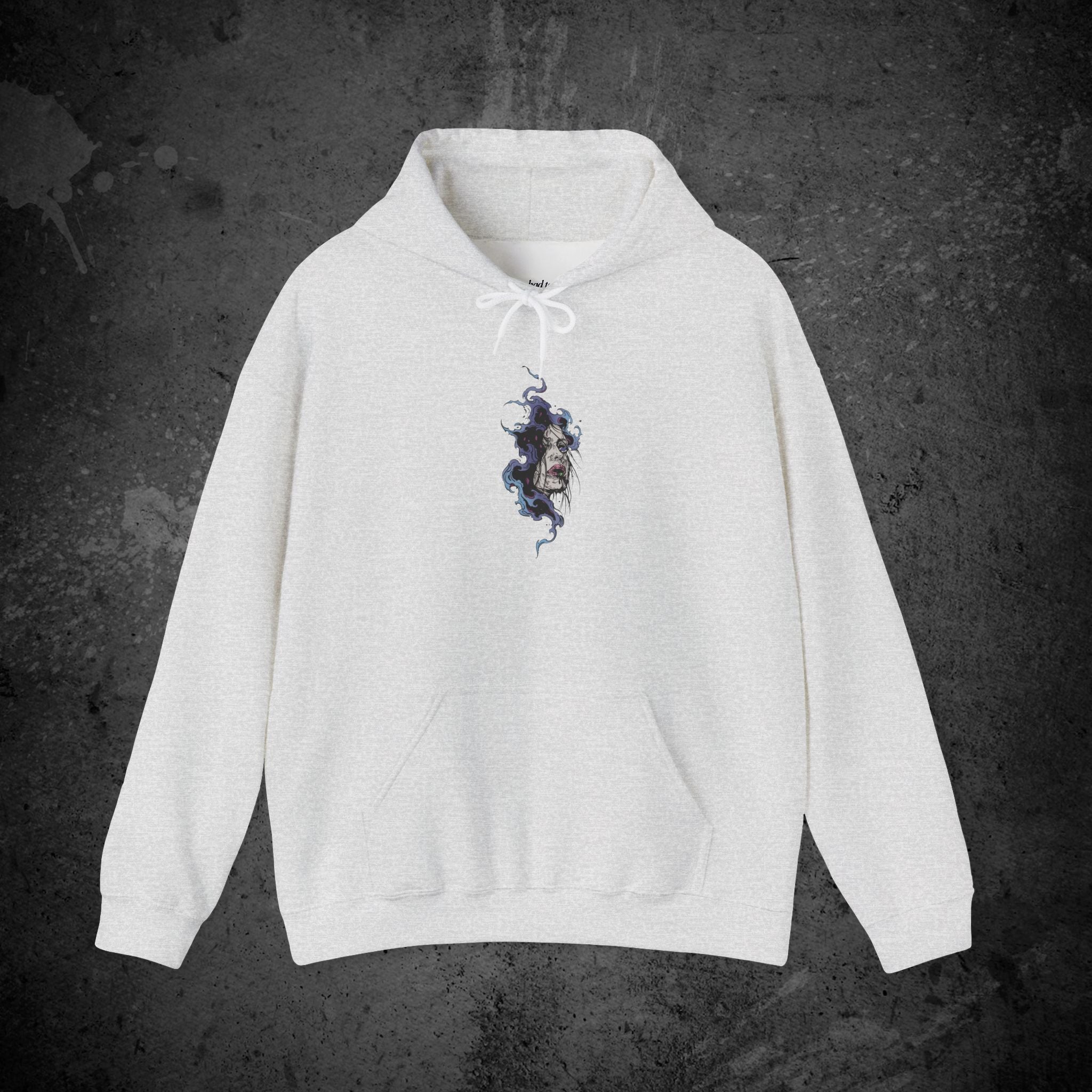 haunted portrait printed hoodie — nostalgic minimalist streetwear