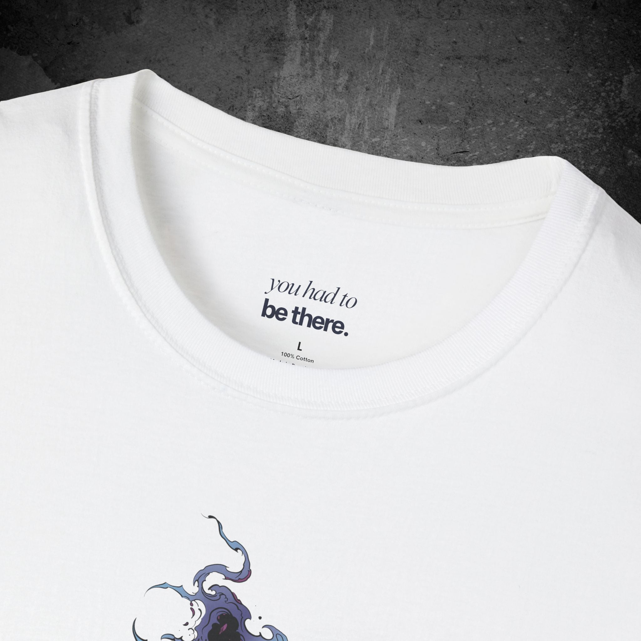 haunted portrait printed t-shirt — nostalgic minimalist streetwear tee