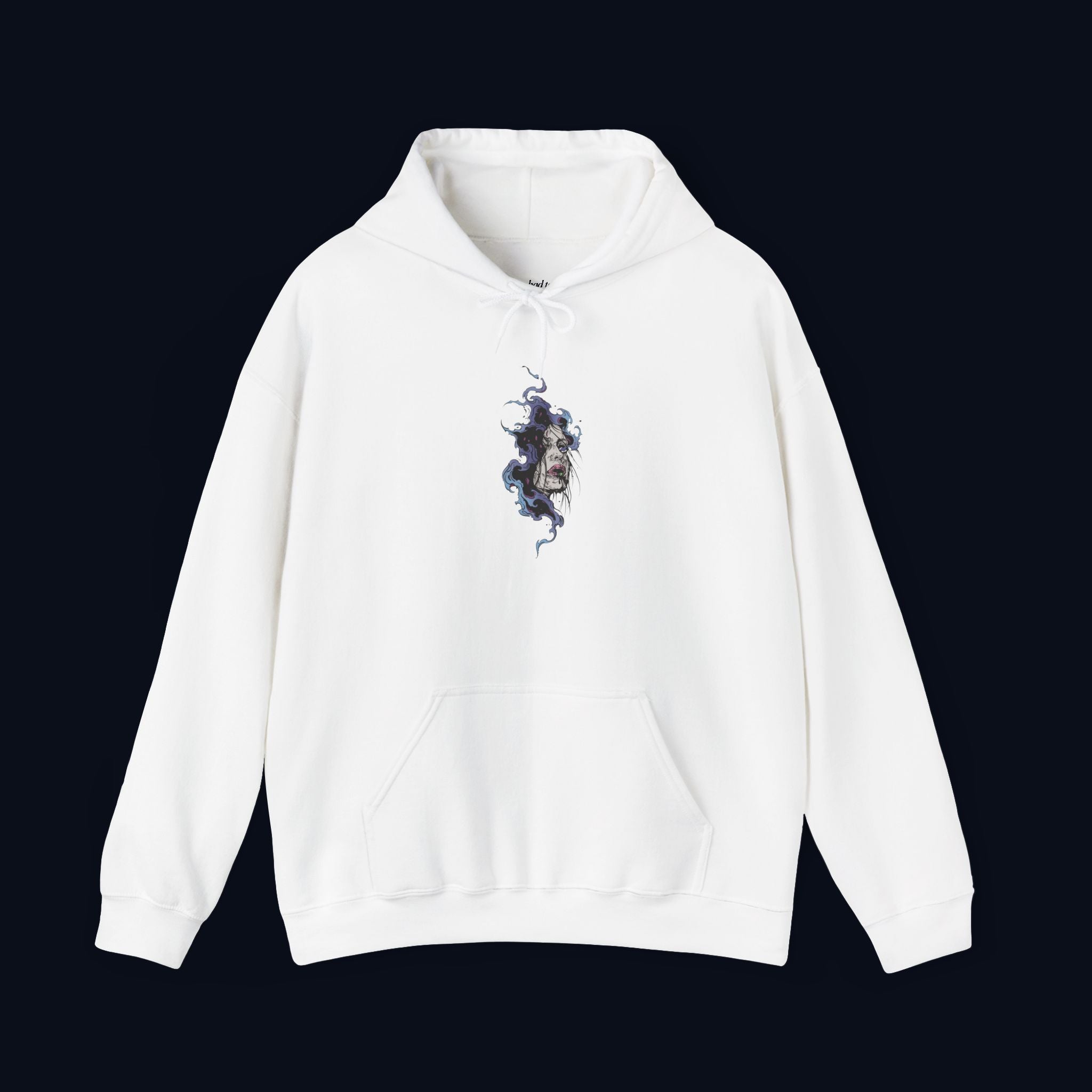 haunted portrait printed hoodie — nostalgic minimalist streetwear