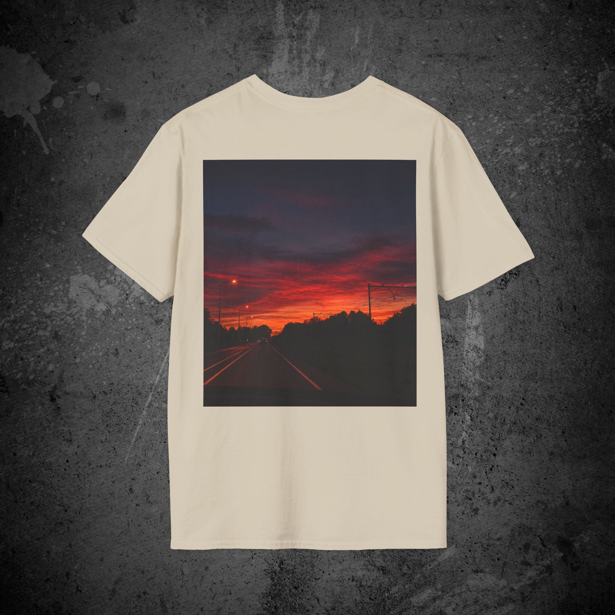 the long way home back print t-shirt — nostalgic minimalist streetwear