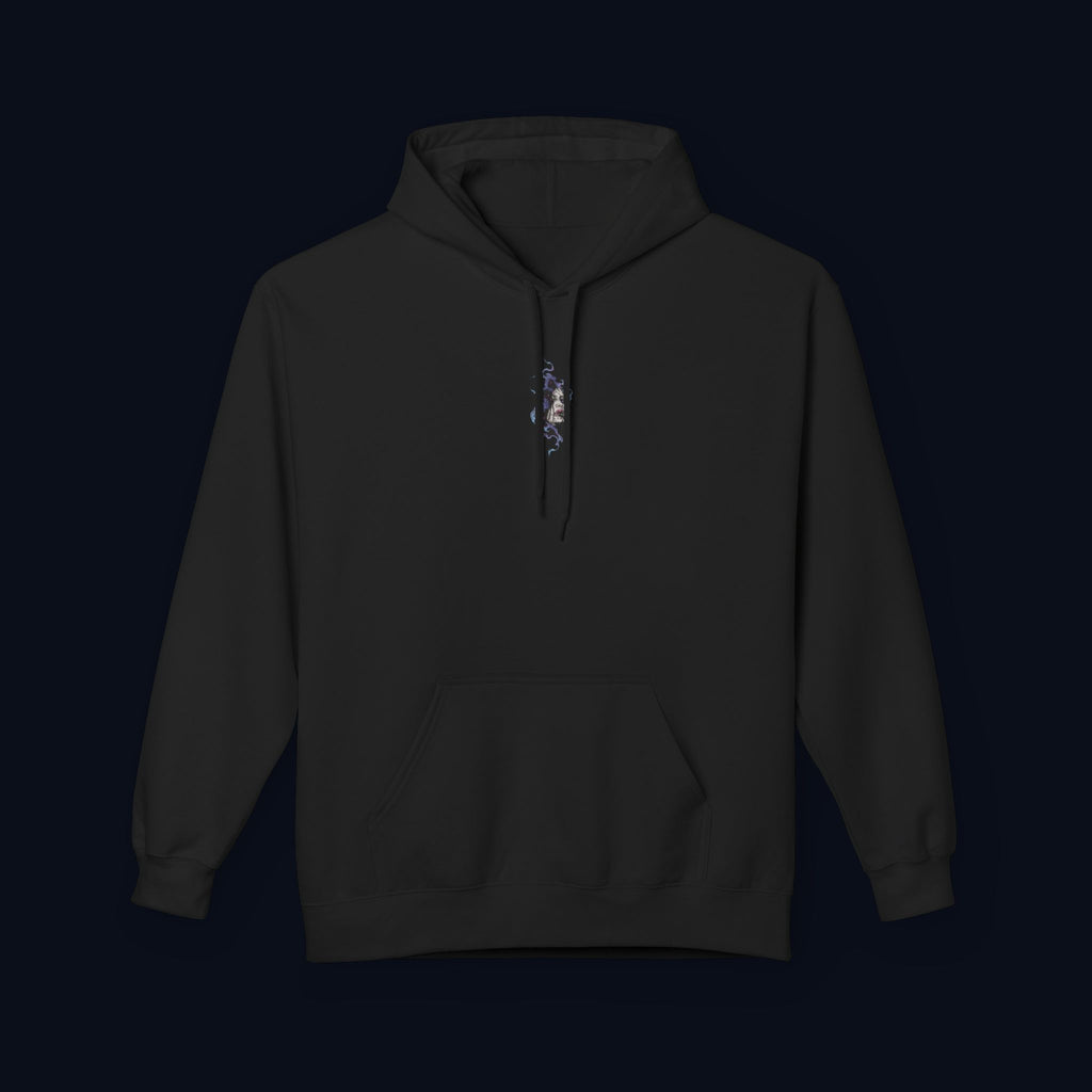 haunted portrait printed hoodie — nostalgic minimalist streetwear