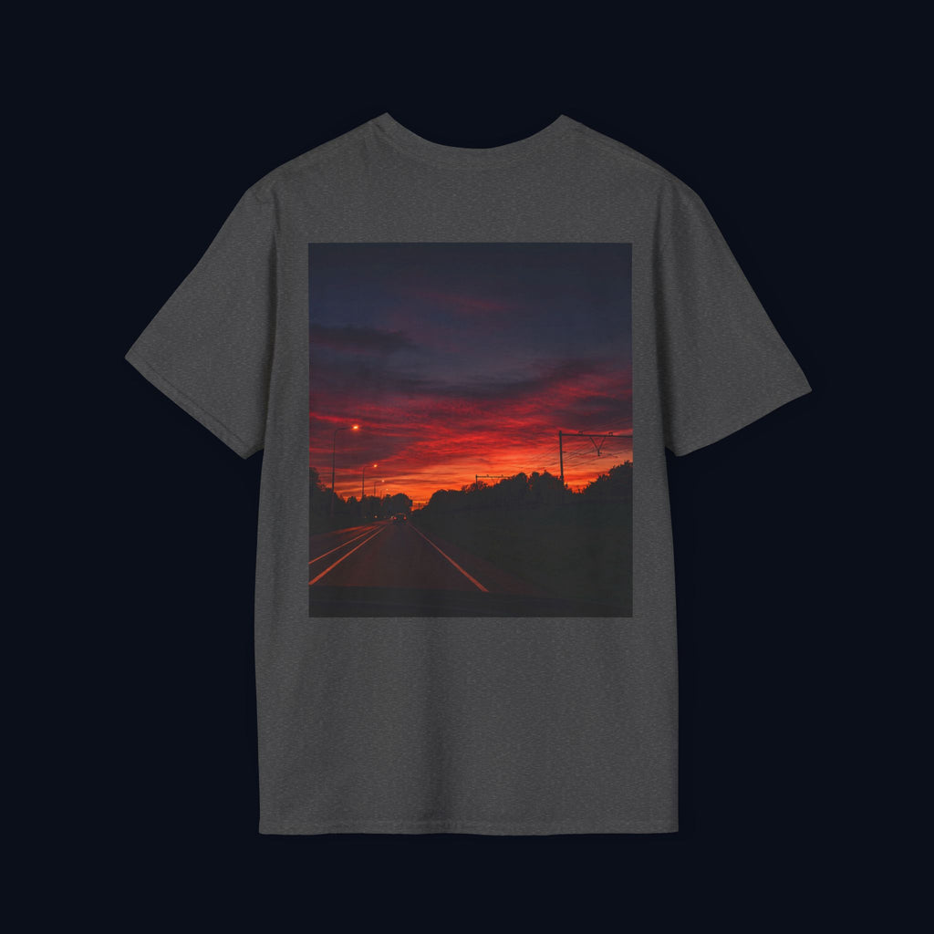 the long way home back print t-shirt — nostalgic minimalist streetwear