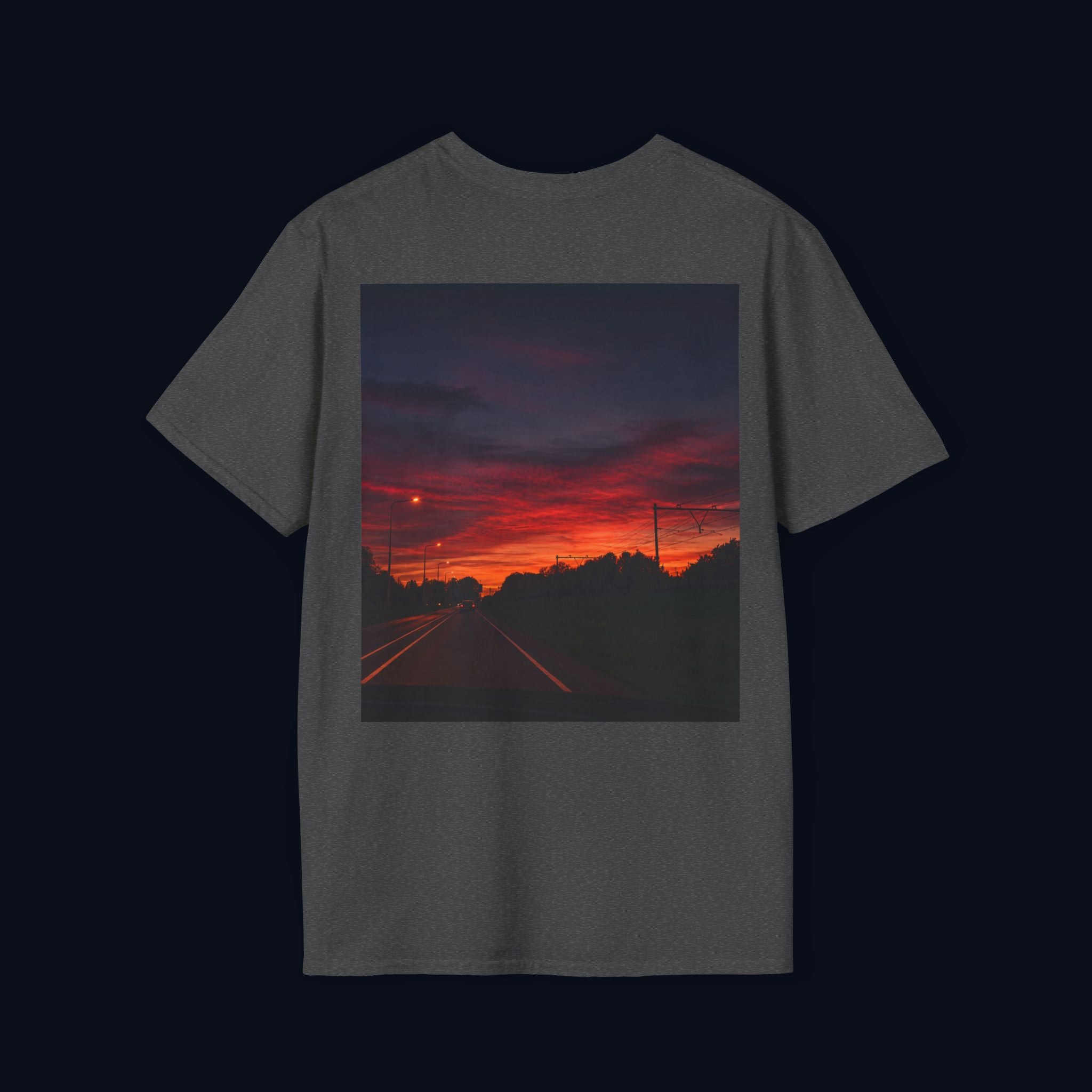 the long way home back print t-shirt — nostalgic minimalist streetwear