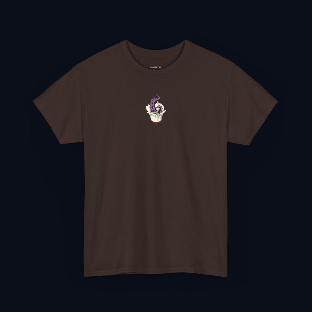tentacle takeout printed t-shirt — nostalgic minimalist streetwear tee