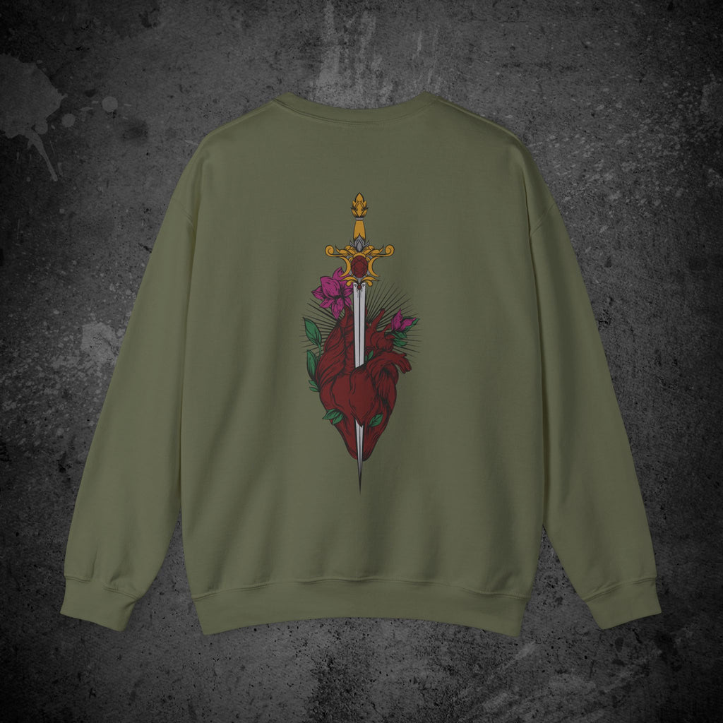 last goodbye back print crewneck sweatshirt — nostalgic minimalist streetwear